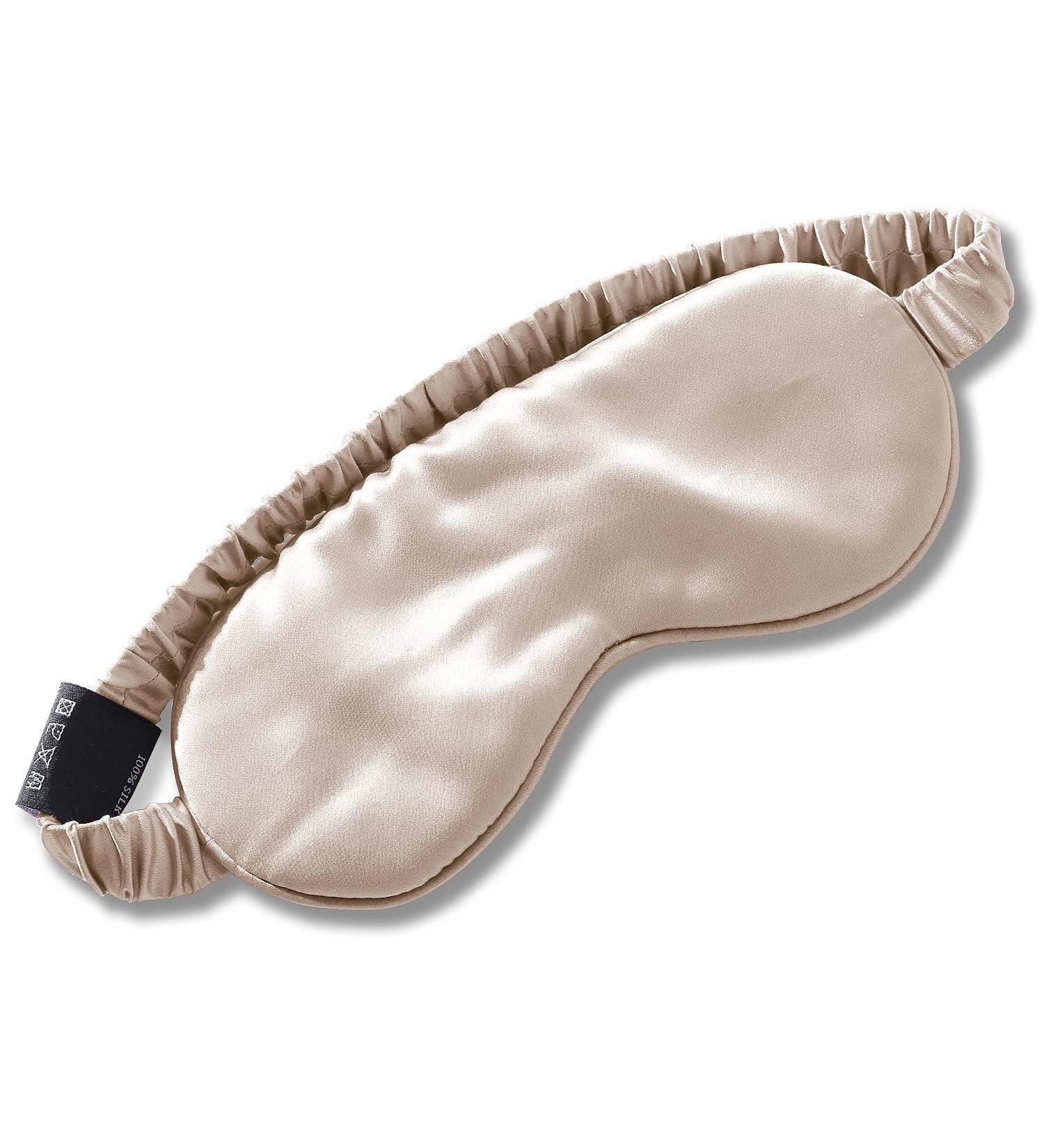 Mulberry Silk Eye Mask Sleep Mask for Women Sleeping Mask for Men Night Blackout Covers Blind Folds Patch Drowsy Blindfold Travel Flight Pure Sleep Masks for Women Champagne - Buy Online on GoSupps.com