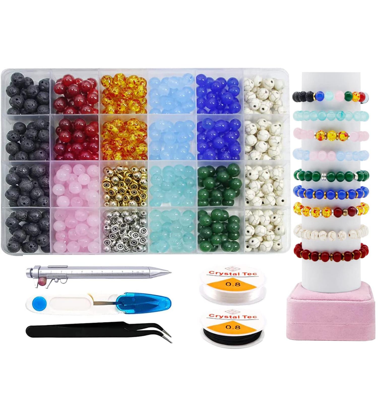 Pava 520pcs 7 Chakra Natural Stone Beads 8mm DIY Jewelry Making Kit - Buy Online on GoSupps.com