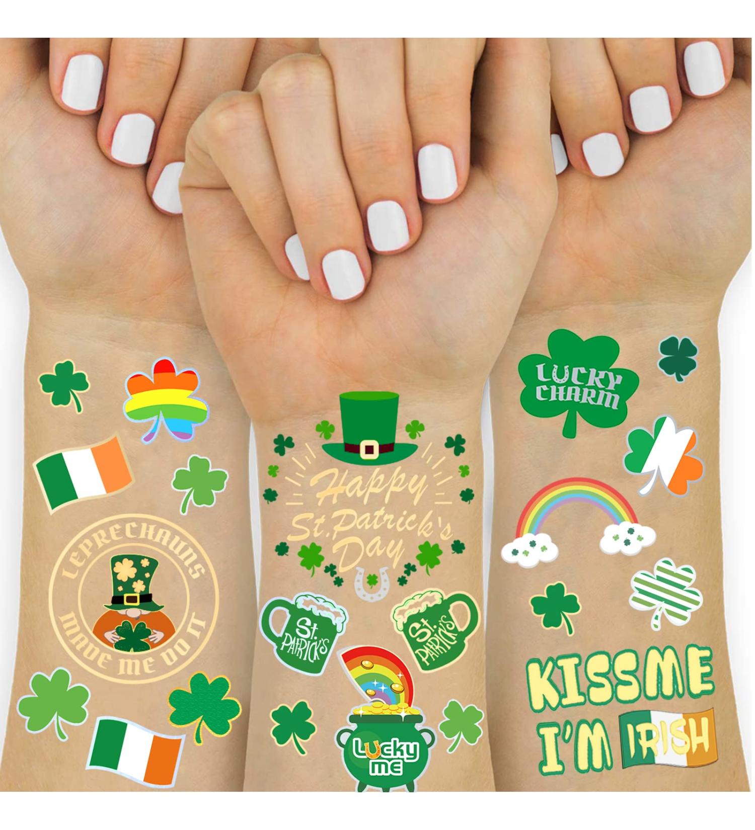 St. Patrick's Day Shamrock Glitter Tattoos - Irish Party Decor & Favors - Buy Online on GoSupps.com