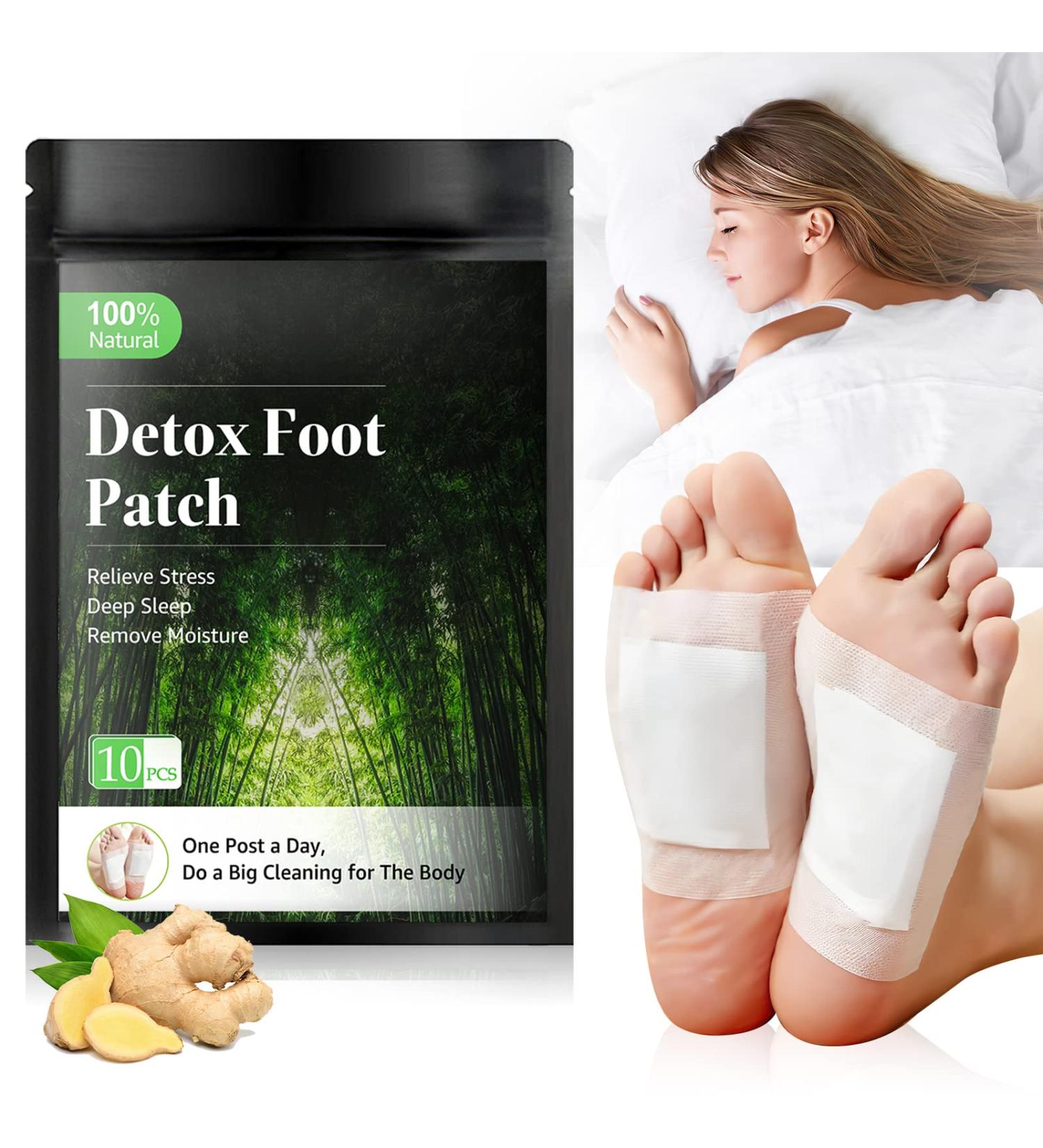Detox Foot Pads - 100% Natural Detoxification Plaster for Deep Sleep & Stress Relief | 10 Pieces - Buy Online on GoSupps.com