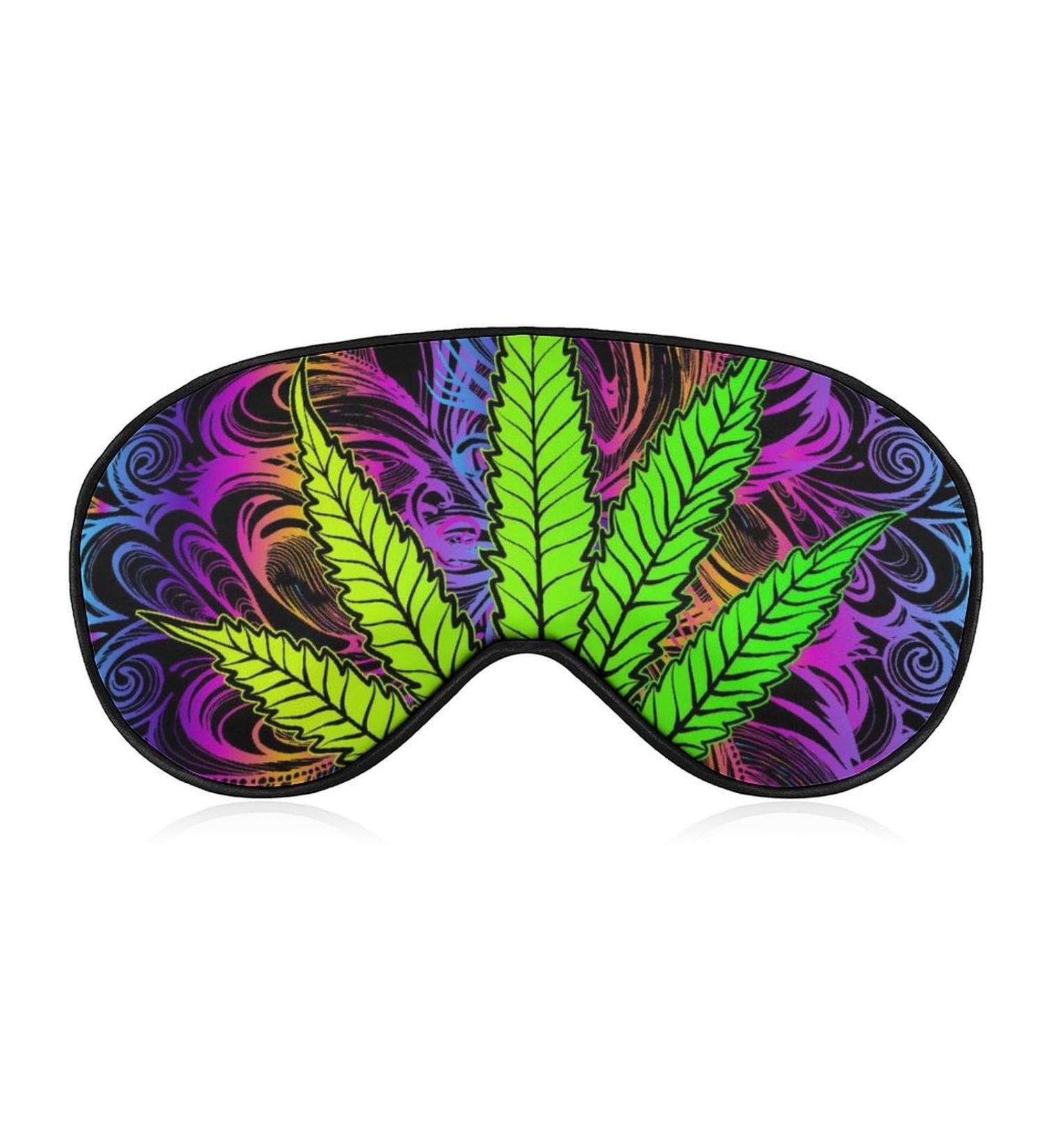 Psychedelic Weed Leaf Sleep Mask - Adjustable Eye Cover for Sleeping, Blocks Light - Men & Women - Buy Online on GoSupps.com