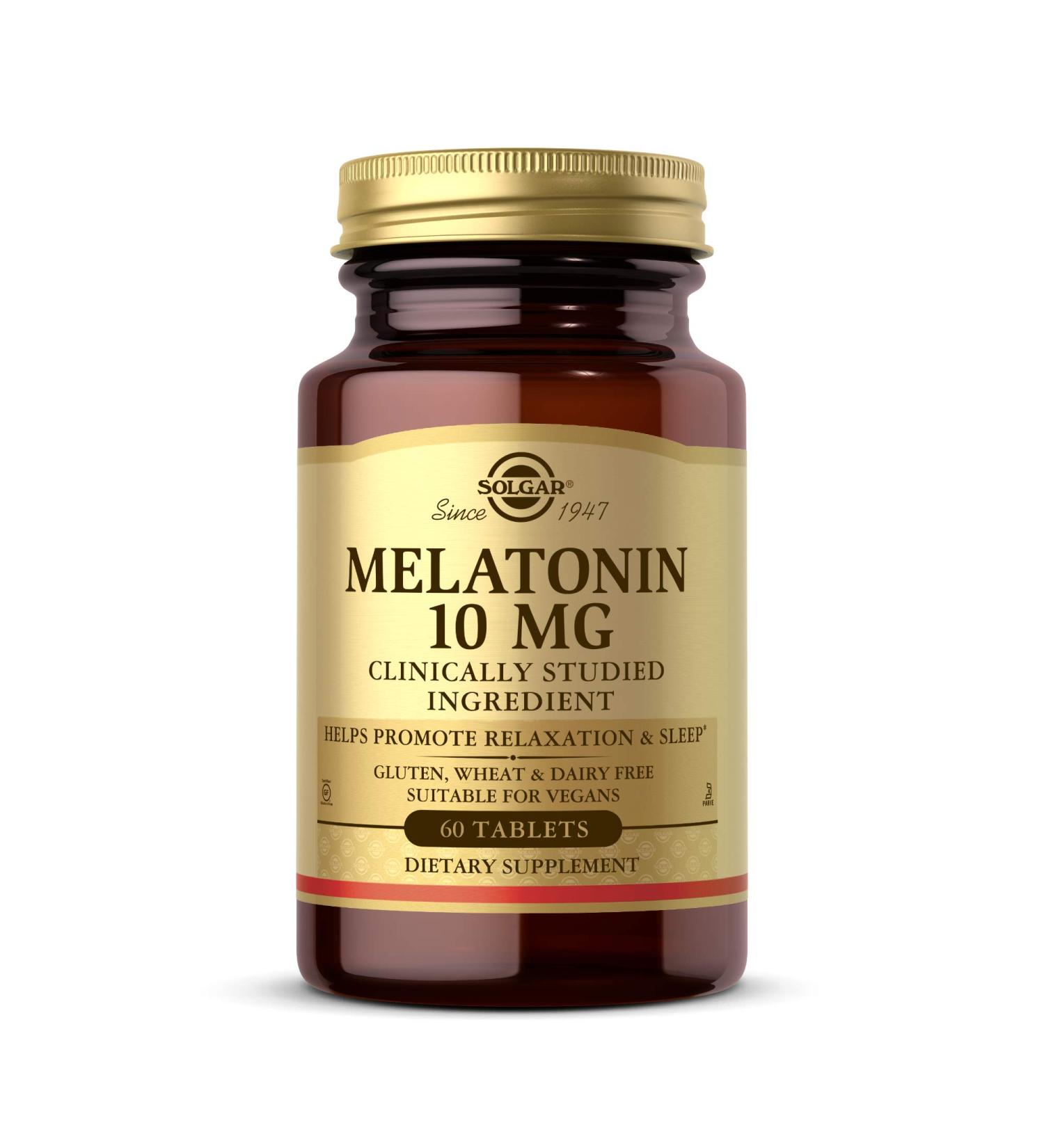 Solgar Melatonin 10 mg - 60 Tablets | Natural Sleep Aid for Restful Nights - Buy Online on GoSupps.com