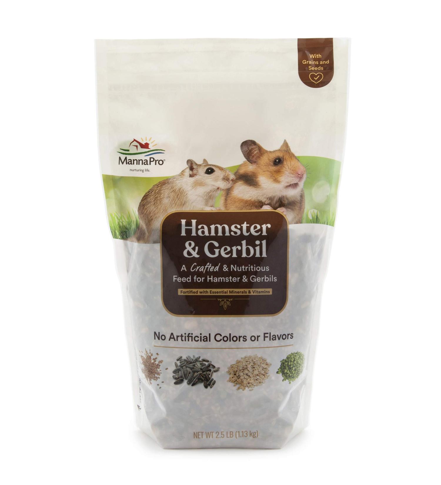 Manna Pro Hamster & Gerbil Feed - 2.5 lb | Enriched with Vitamins & Minerals | No Artificial Colors or Flavors - Buy Online on GoSupps.com