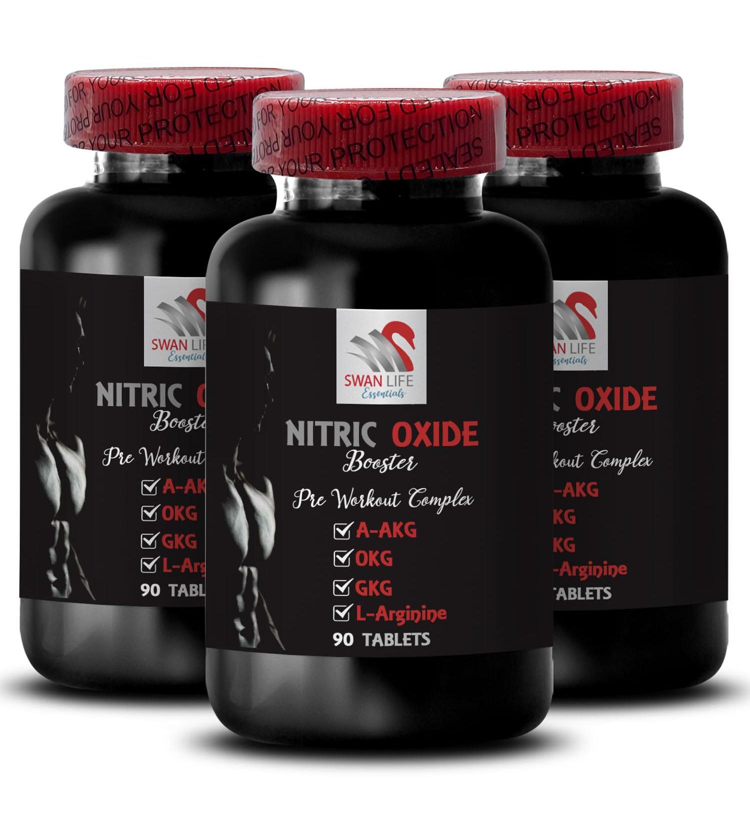 L-citrulline and l-arginine Supplements - Nitric Oxide Booster - Nitric Oxide Powder l arginine Training Energy Exercise Endurance Active Lifestyle Physical Boost 3 Bottles 270 Tablets - Buy Online on GoSupps.com