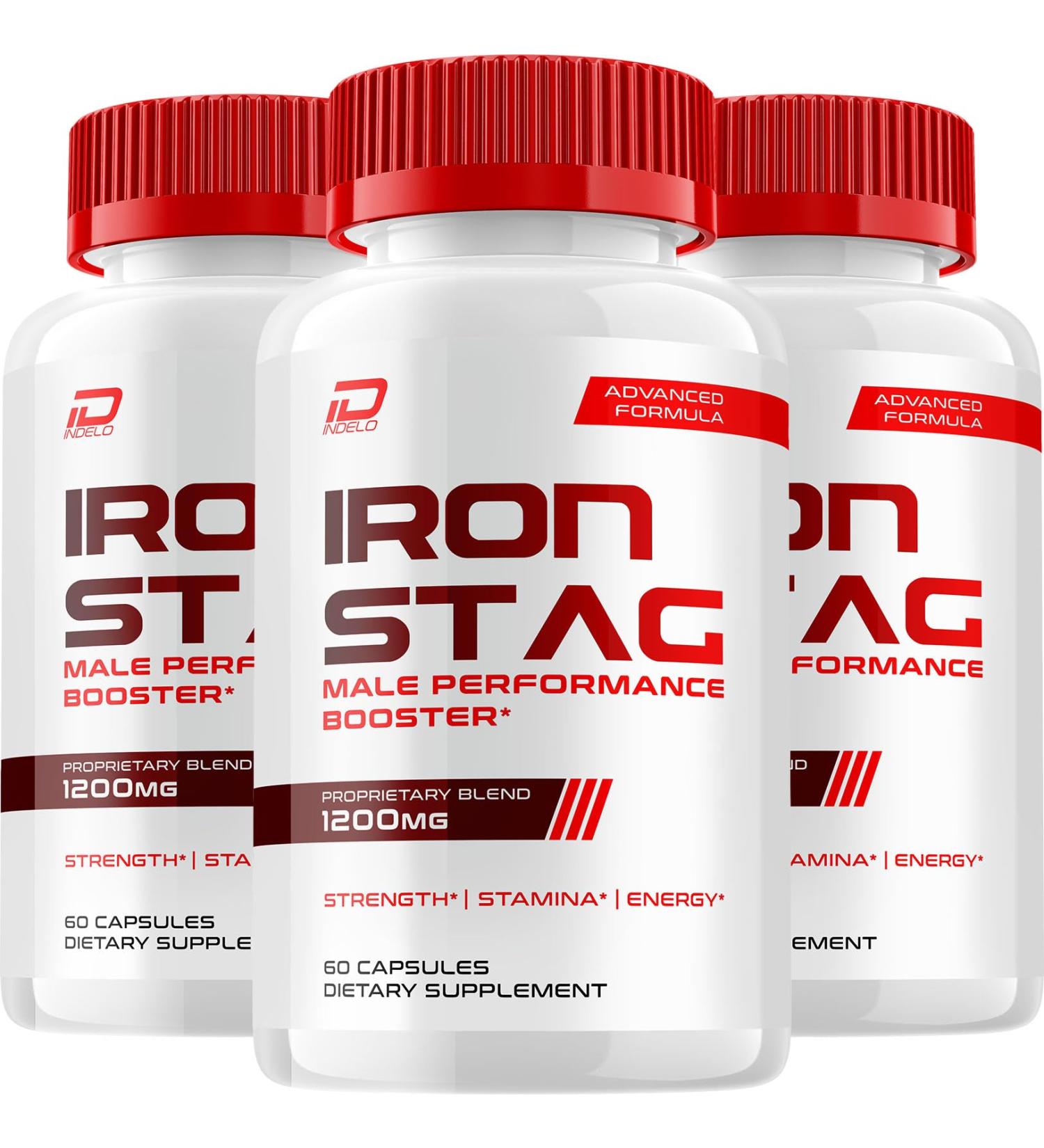 Iron Stag Capsule Iron Stag All Natural Supplement Advanced Formula Overall Health Support and Reviews (3 Pack - 180 Capsules) - Buy Online on GoSupps.com