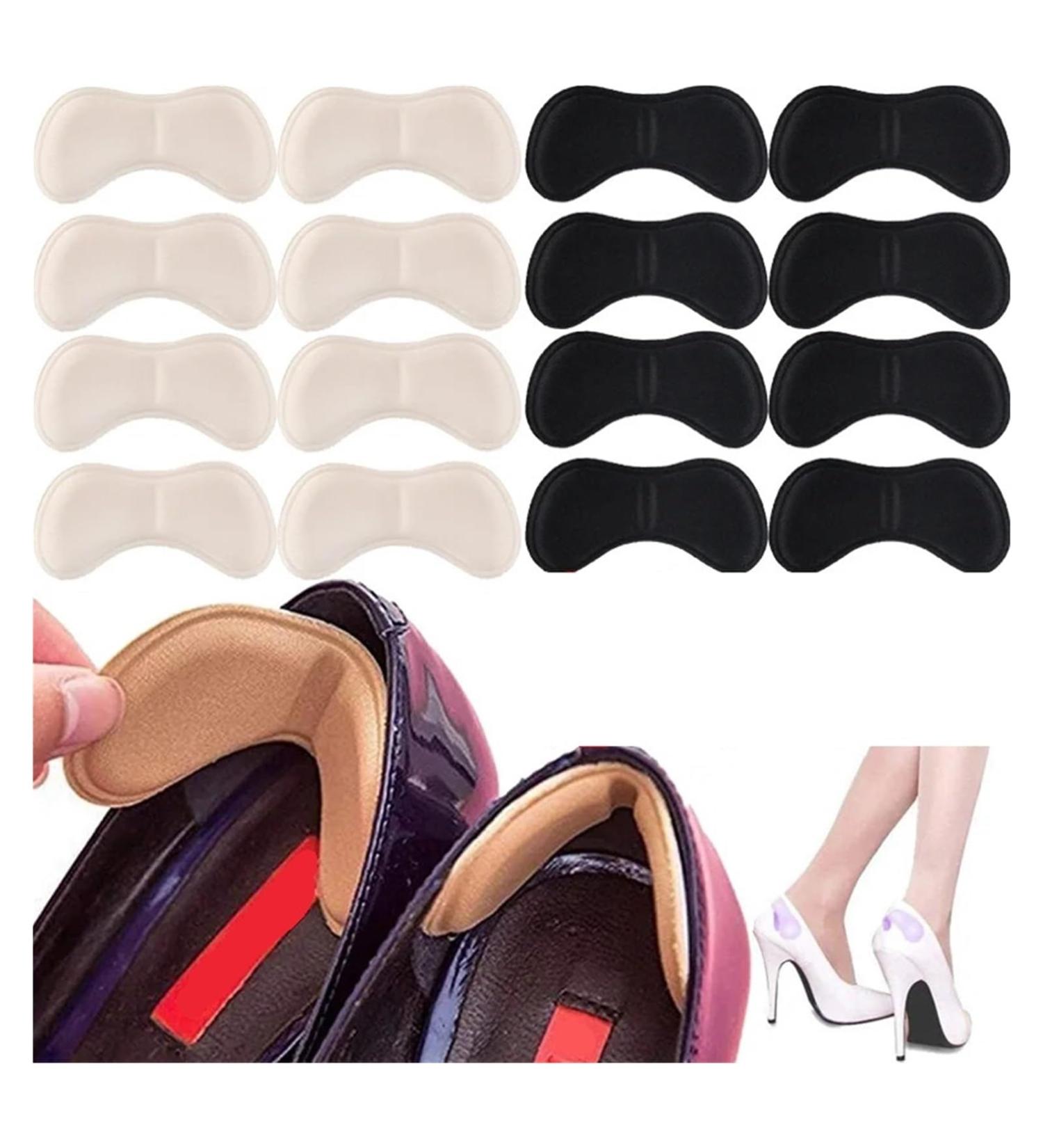 10 Pairs Heel Insoles - Adjustable Adhesive Sponge Cushion Pads for High Heels | Foot Care for Men & Women - Black - Buy Online on GoSupps.com