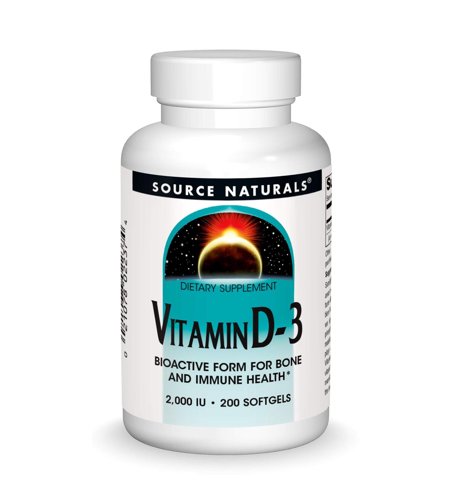 Source Naturals Vitamin D-3 5000 IU â€“ 120 Capsules for Immune Support & Bone Health - Buy Online on GoSupps.com