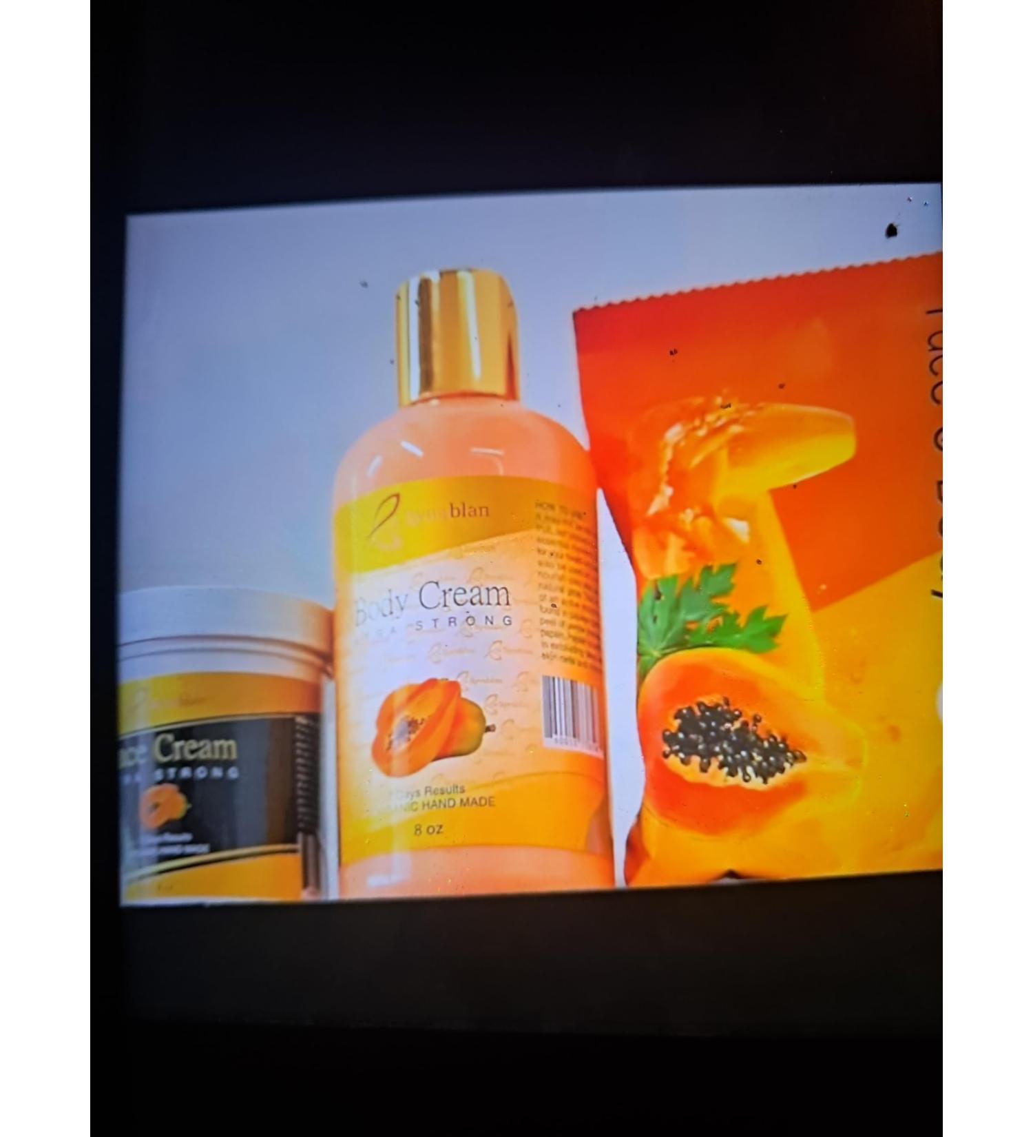 Byenblan Turmeric set face body soap face cream and body cream papaya extract strong skin ( 3 ) pieces
