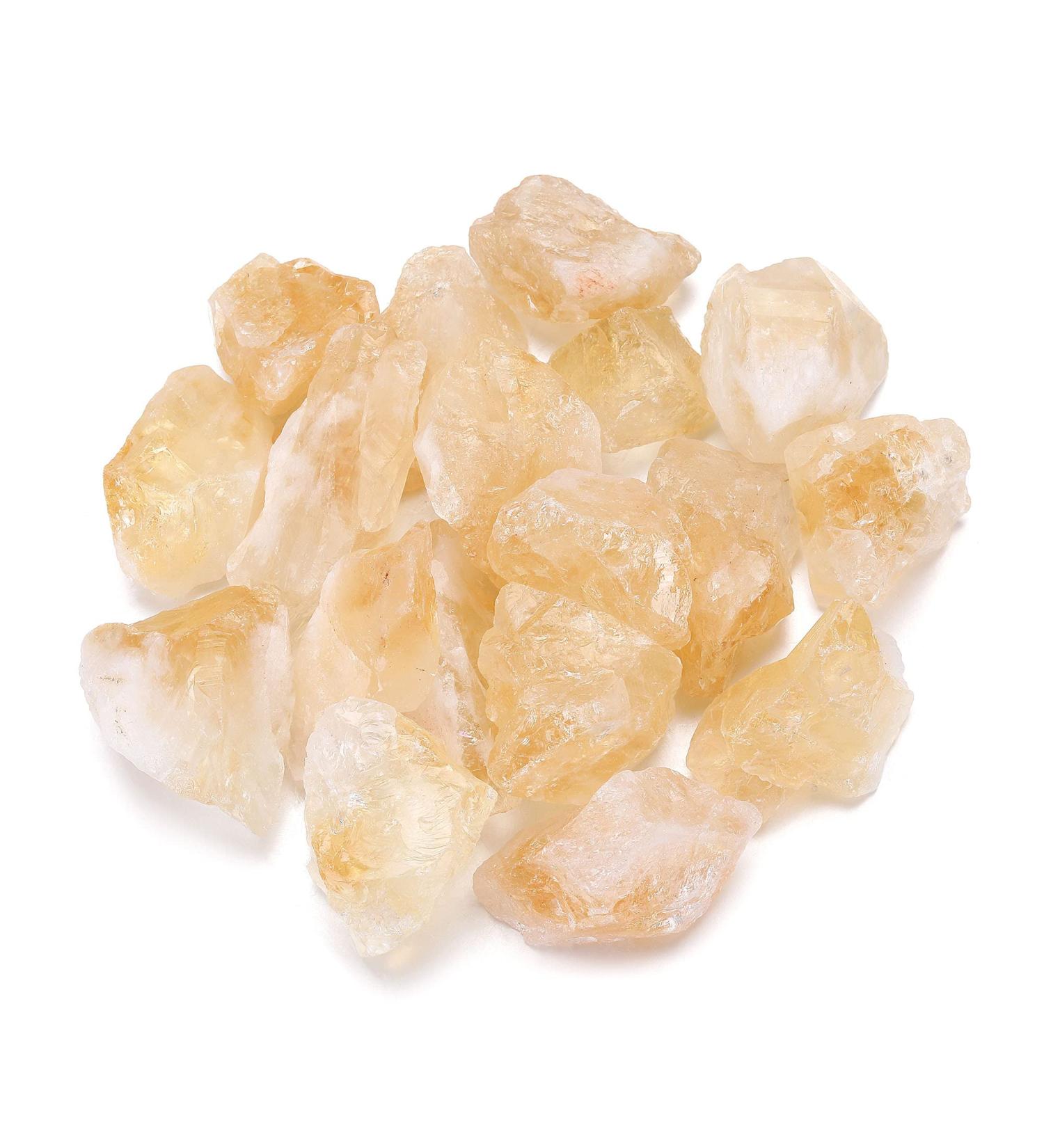 Jovivi Bulk Natural Citrine Healing Crystals Rough Stones - 0.5 lb | Raw Rock Crystals for Tumbling, Cabbing, Decoration | Wicca & Reiki - Buy Online on GoSupps.com