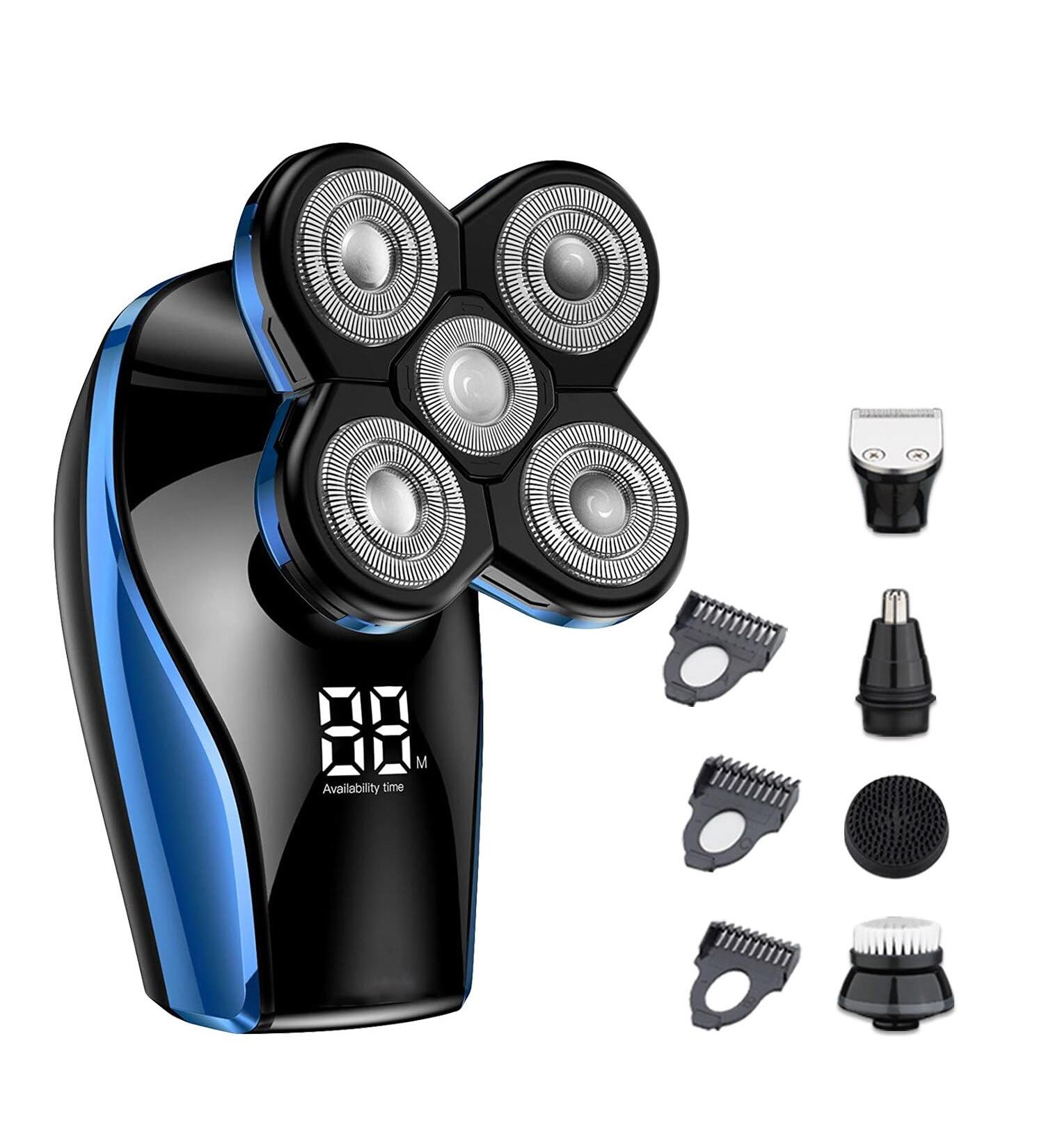 MAYiT 6-in-1 Electric Razor for Men - 5D Floating Blades Beard Trimmer & Nose Hair Trimmer with LCD Display - International Shipping Available - Buy Online on GoSupps.com