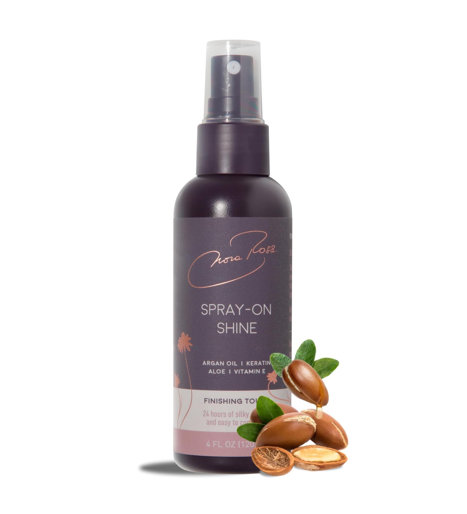 Nora Ross Spray-On Super Shine Frizz Control Moisturising Spray with Keratin Argan oil Primrose Oil & Vitamin A Lightweight Hair Mist for All Hair Types Styling Hair Spray 4 Oz - Buy Online on GoSupps.com