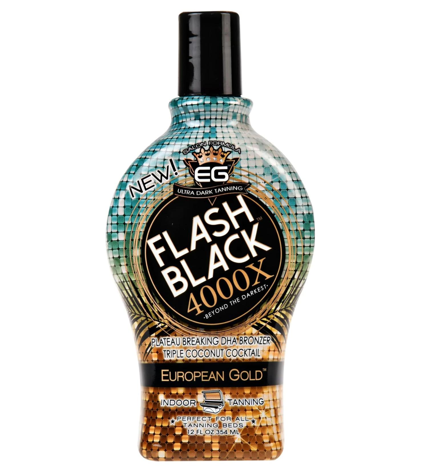 European Gold Flash Black 4000X Indoor Tanning Lotion Triple Coconut Cocktail DHA Bronzers 12 fl. oz. - Buy Online on GoSupps.com