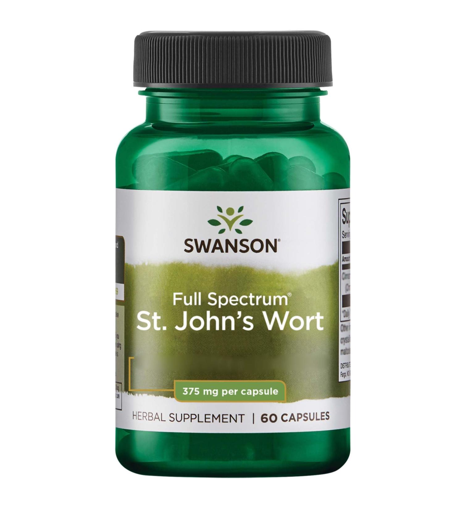 Swanson Full Spectrum St. John's Wort 375mg - High Dose 60 Gluten-Free Capsules Laboratory Tested Non-GMO - Buy Online on GoSupps.com