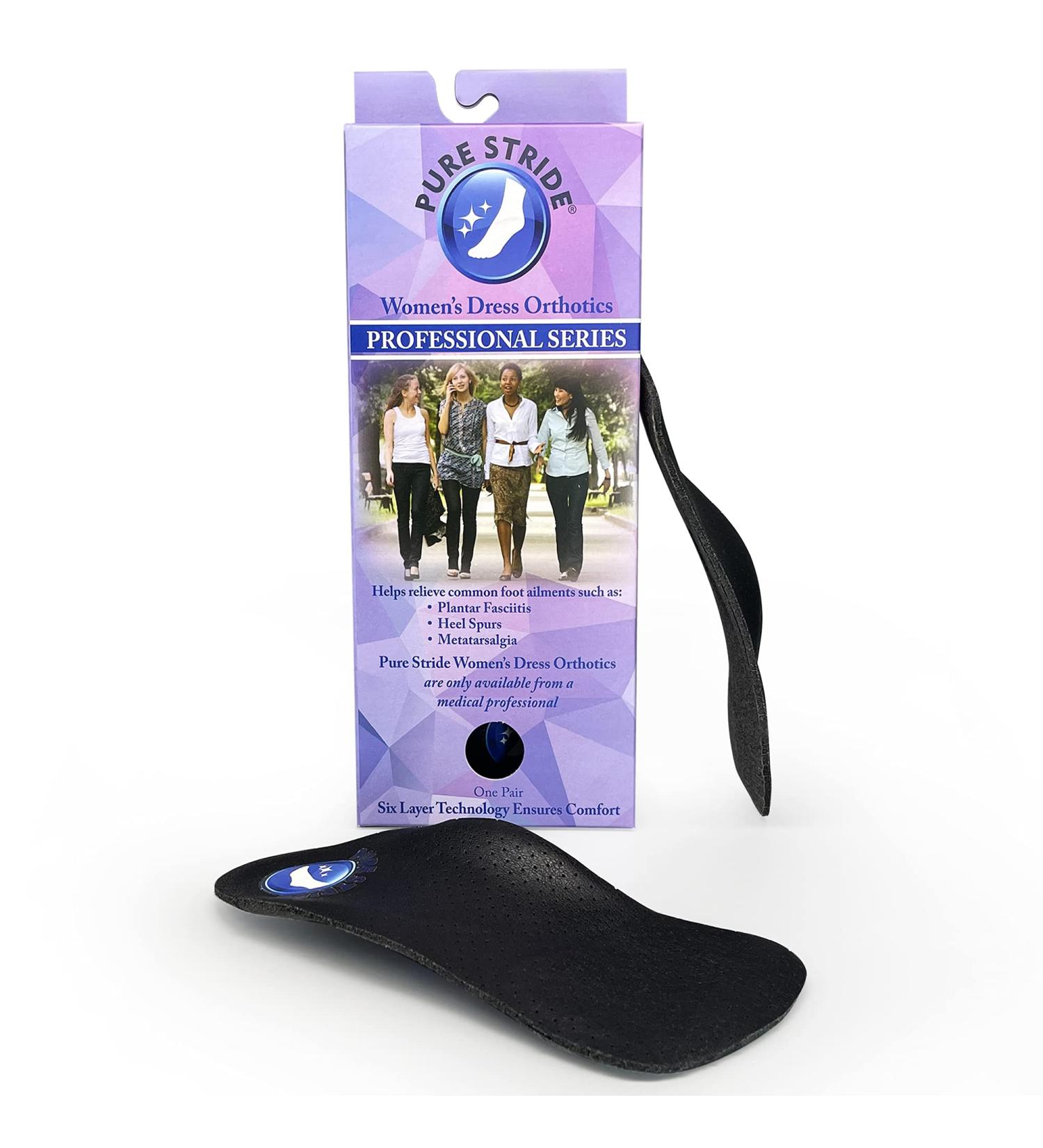 Pure Stride Professional Women's Dress Insoles - Metatarsal & Arch Support for Plantar Fasciitis - 1 Pair (Women's 8-9) - Buy Online on GoSupps.com
