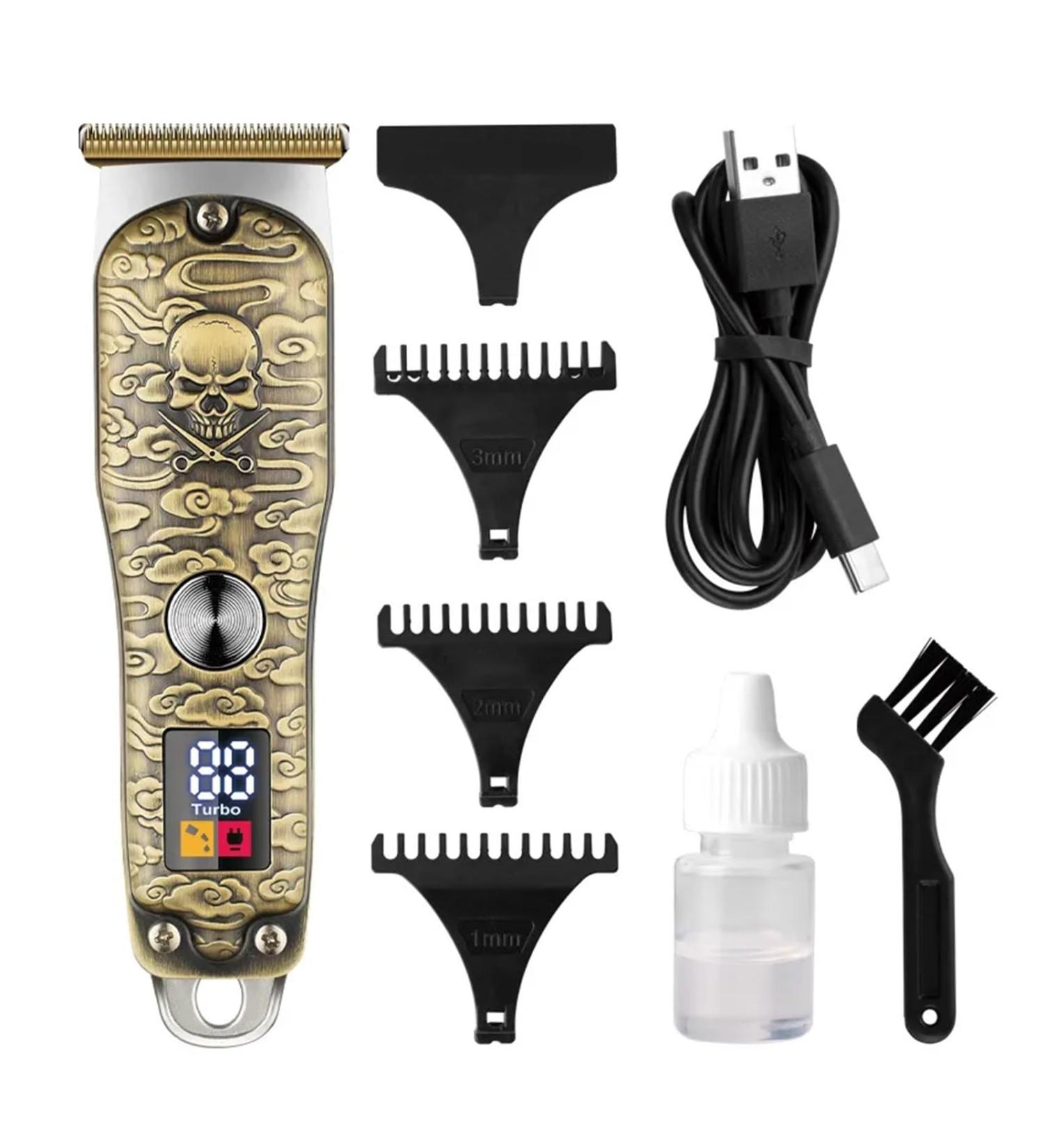 Professional Barber Scissors & Hair Clippers | Engraving Retro Design | Portable Electric Razor with Digital Display - Buy Online on GoSupps.com