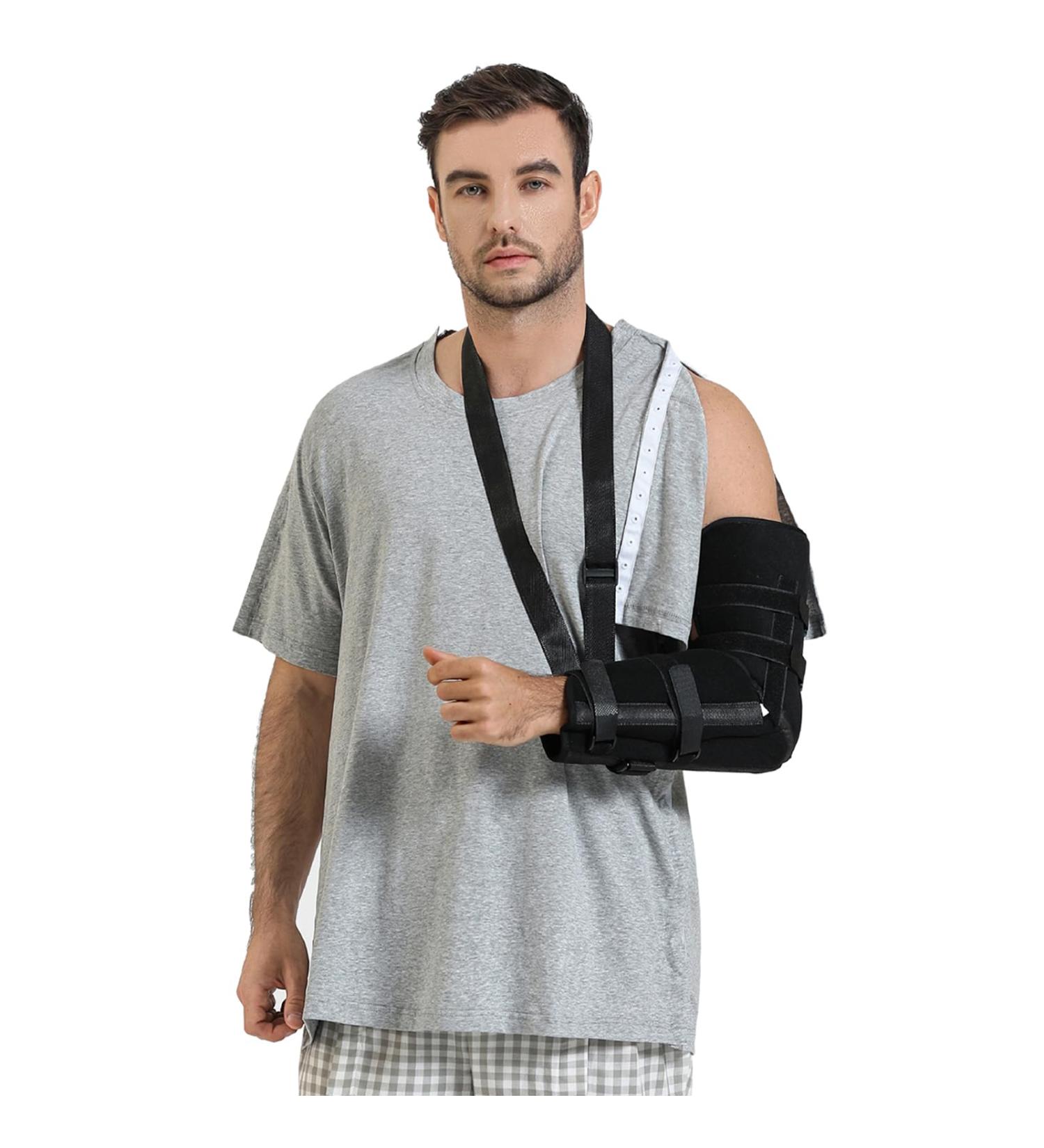 Post Shoulder Surgery Shirts | Cotton Chemo Shirts for Port Access | Men's Crewneck Tear Away Recovery T-Shirt with Side Snaps | Large Grey - Buy Online on GoSupps.com