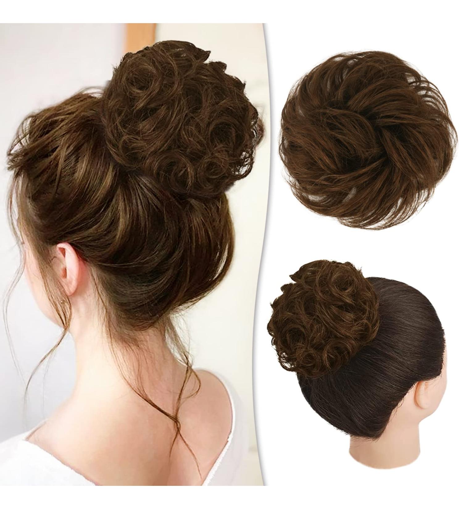 RUWISS 100% Real Hair Pick & Scrunchies - Chocolate Light Brown | Women's Hair Tools - Buy Online on GoSupps.com