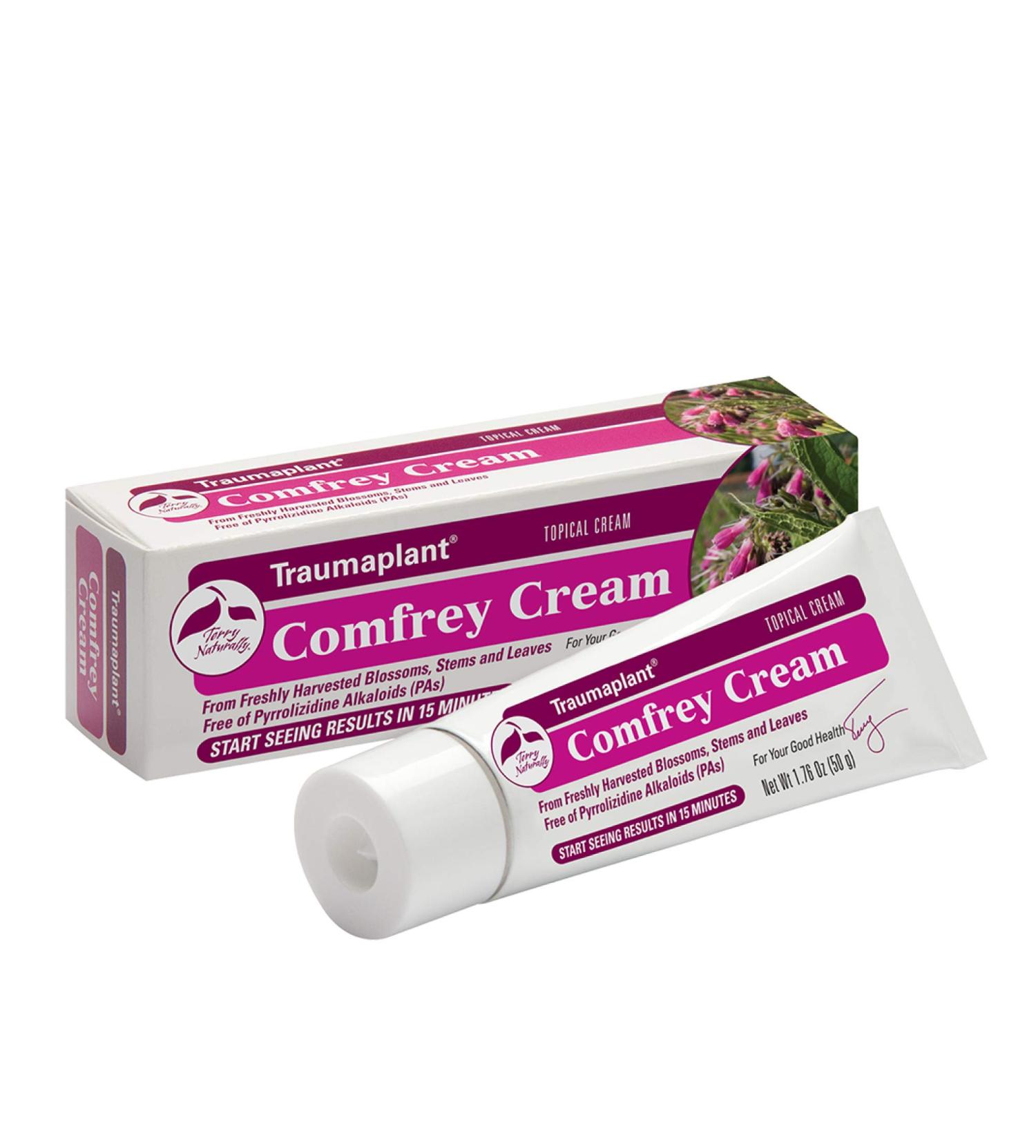 Terry Naturally Traumaplant Comfrey Cream 1.76 oz - Non-Staining, Botanical Formula Free of Harmful Chemicals - External Use Only - Buy Online on GoSupps.com