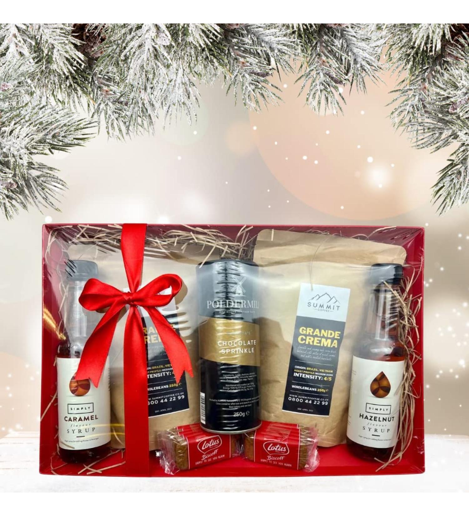 Coffee Lover Gift Box Hamper | Christmas Gift | Coffee Syrups & Lotus Biscuits