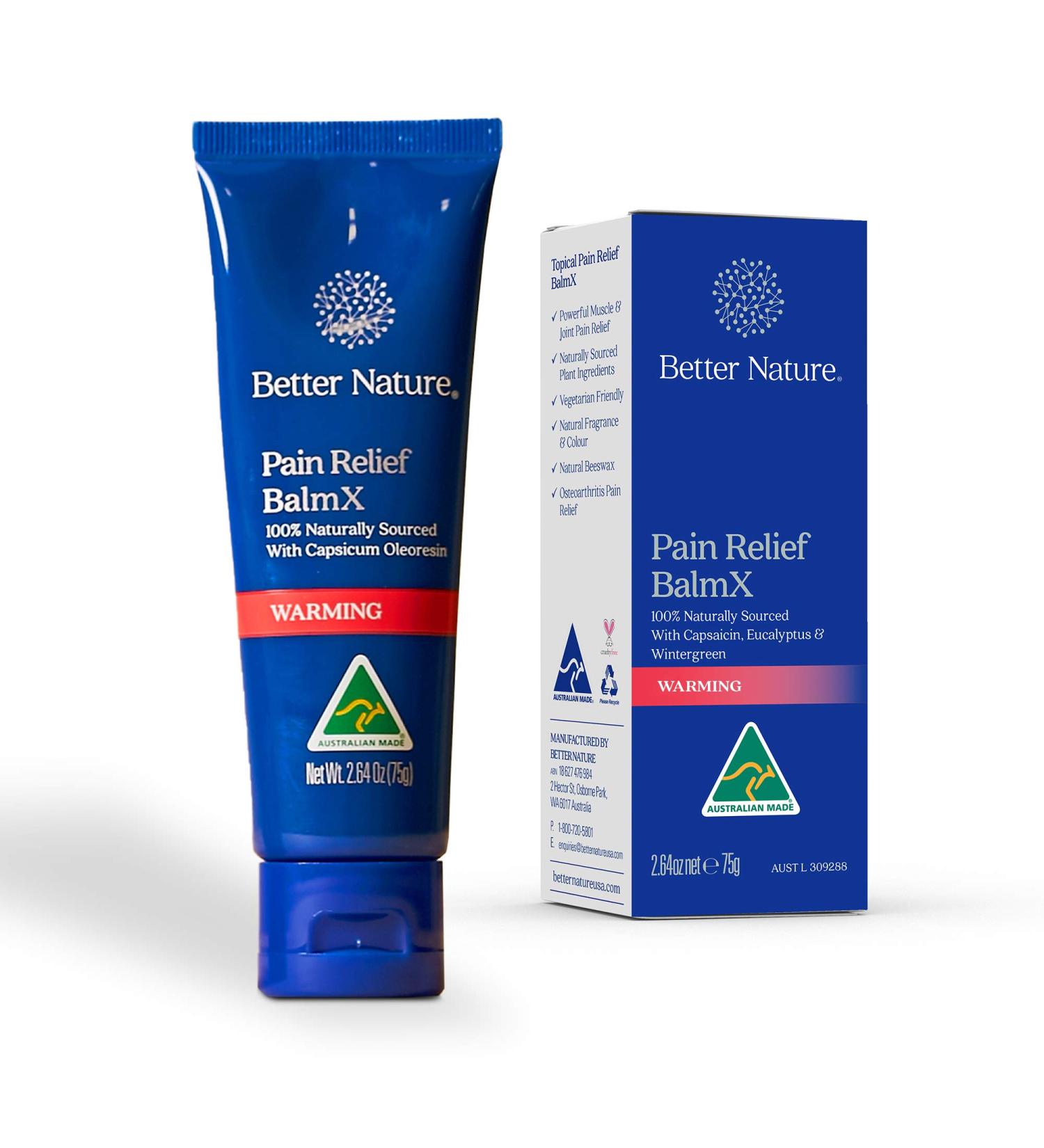 Better Nature Pain Relief Balm - Muscle Aches, Sprains & Sores | Back Pain Relief | Ultra Strength Vegan Formula | 100% Natural - Buy Online on GoSupps.com
