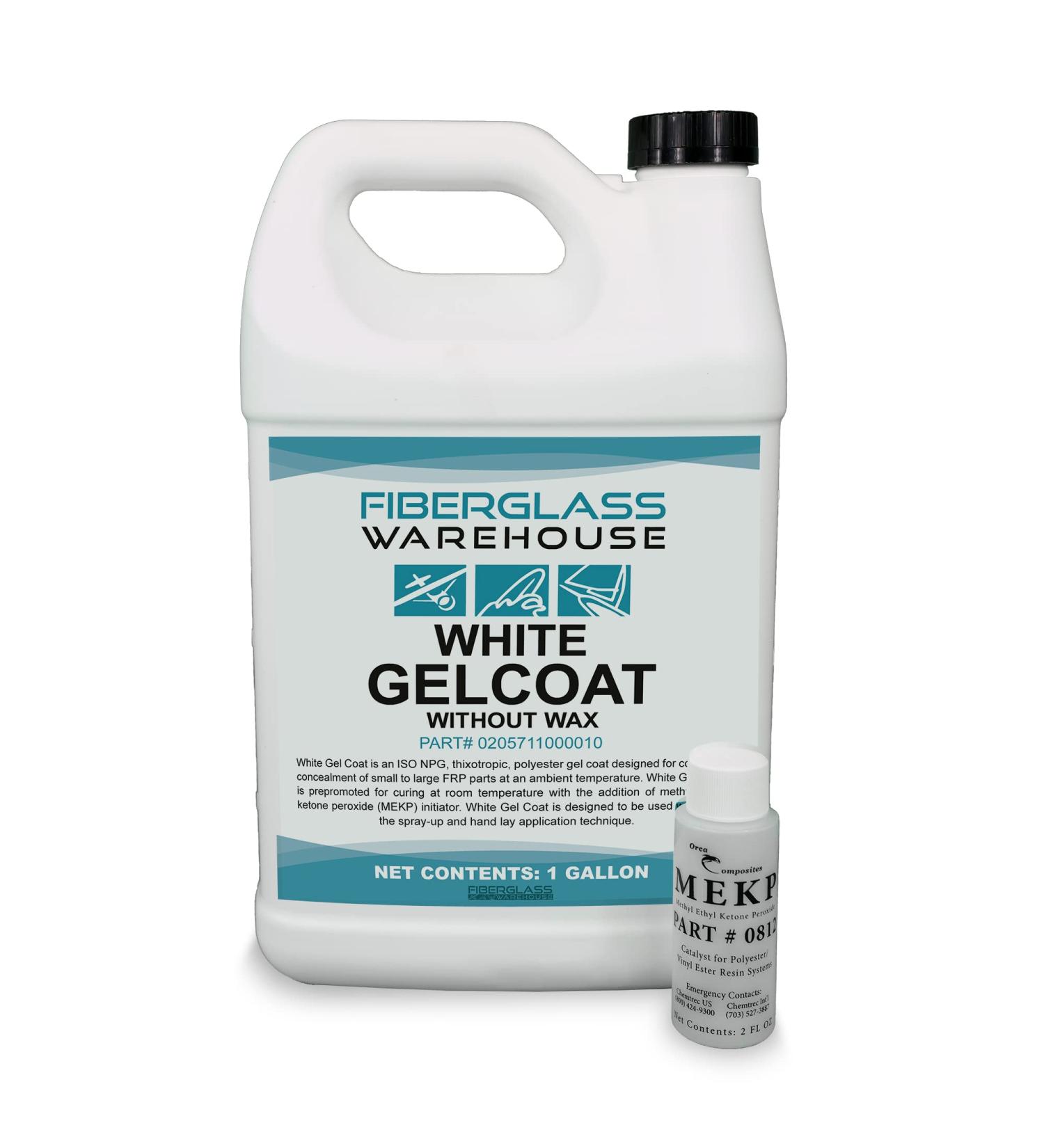 1 Gallon White Gelcoat with MEKP Catalyst - Durable, Easy Application Resin for Repairs - Fiberglass Warehouse - Buy Online on GoSupps.com