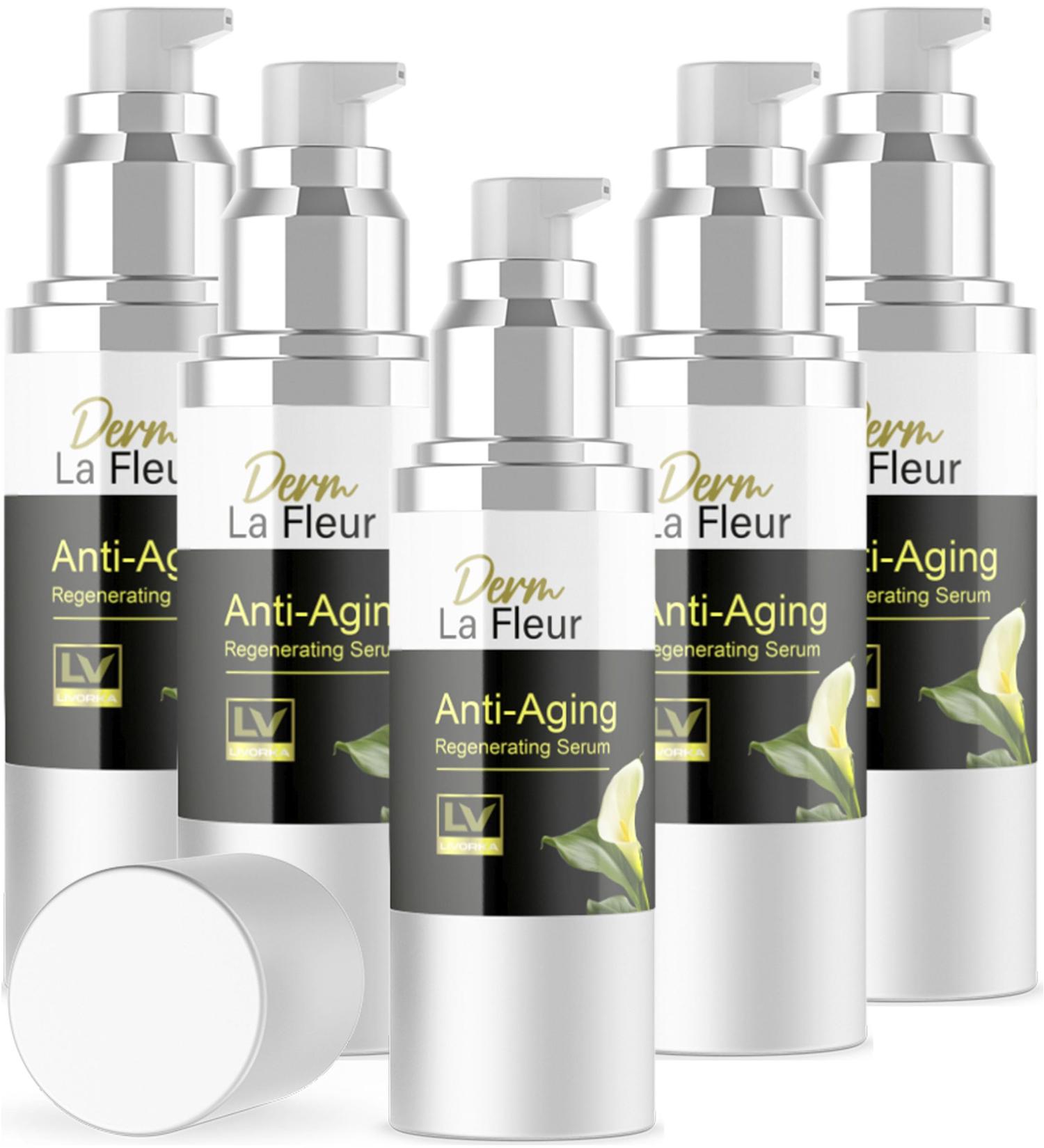 5 Pack - Derm La Fleur Anti- Aging Serum - Derm La Fleur Plus Derm La Fleur Luxe 5 Bottles Serum For 5 Months Derma Fleur Moisturizing Skin Conditioner. - Buy Online on GoSupps.com
