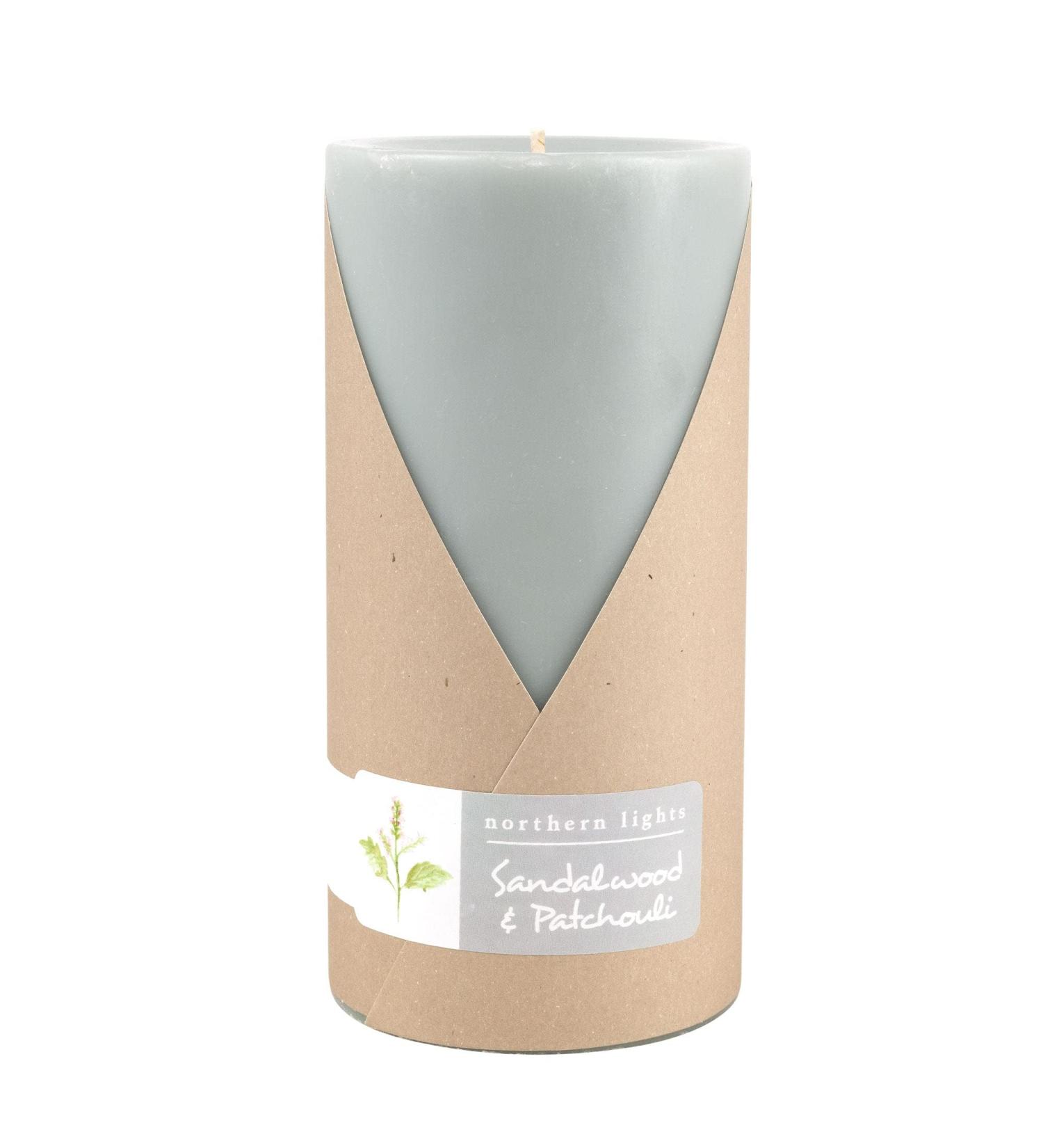 Northern Lights Candles Fragrance Palette Pillar 3x6 S andalwood and Patchouli