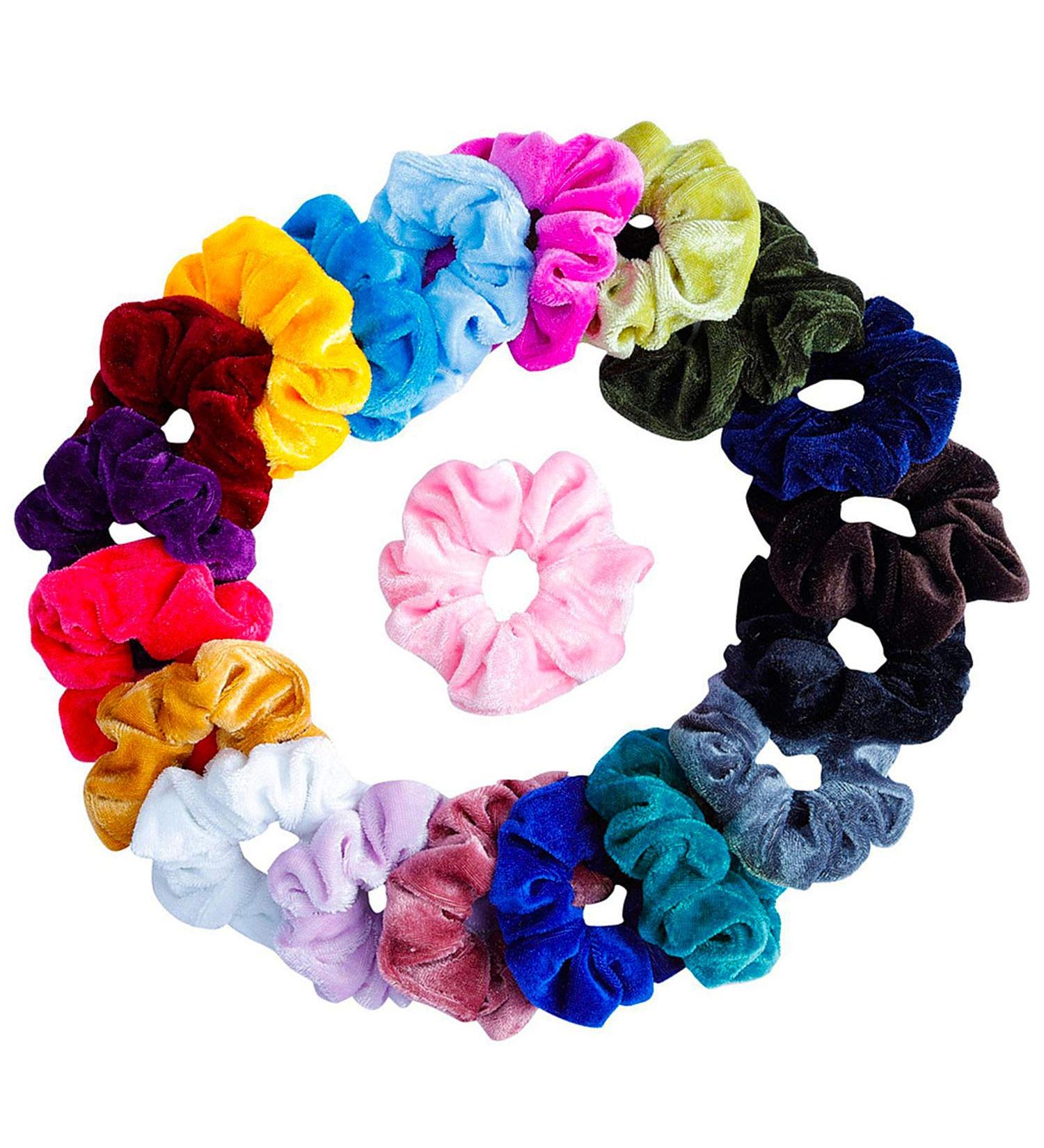 TRIXES 20 Colorful Velvet Scrunchies for Girls - Stylish Hair Ties & Accessories for All Hair Types - Buy Online on GoSupps.com