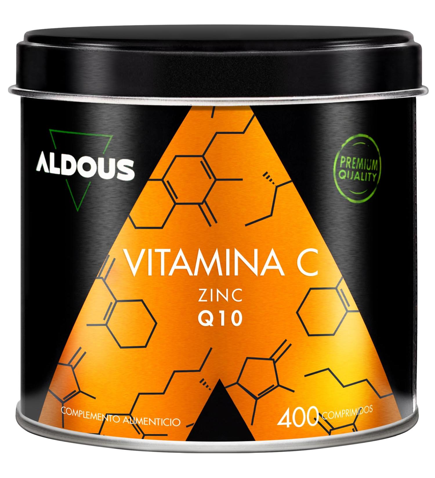 Vitamine C + Zinc - 400 Comprim s - 500mg de Vitamine C + 10mg de Zinc + 20mg de Q10 par dose journali re - Vitamines pour la fatigue l' puisement le syst me immunitaire et la d fense - ALDOUS - Buy Online on GoSupps.com