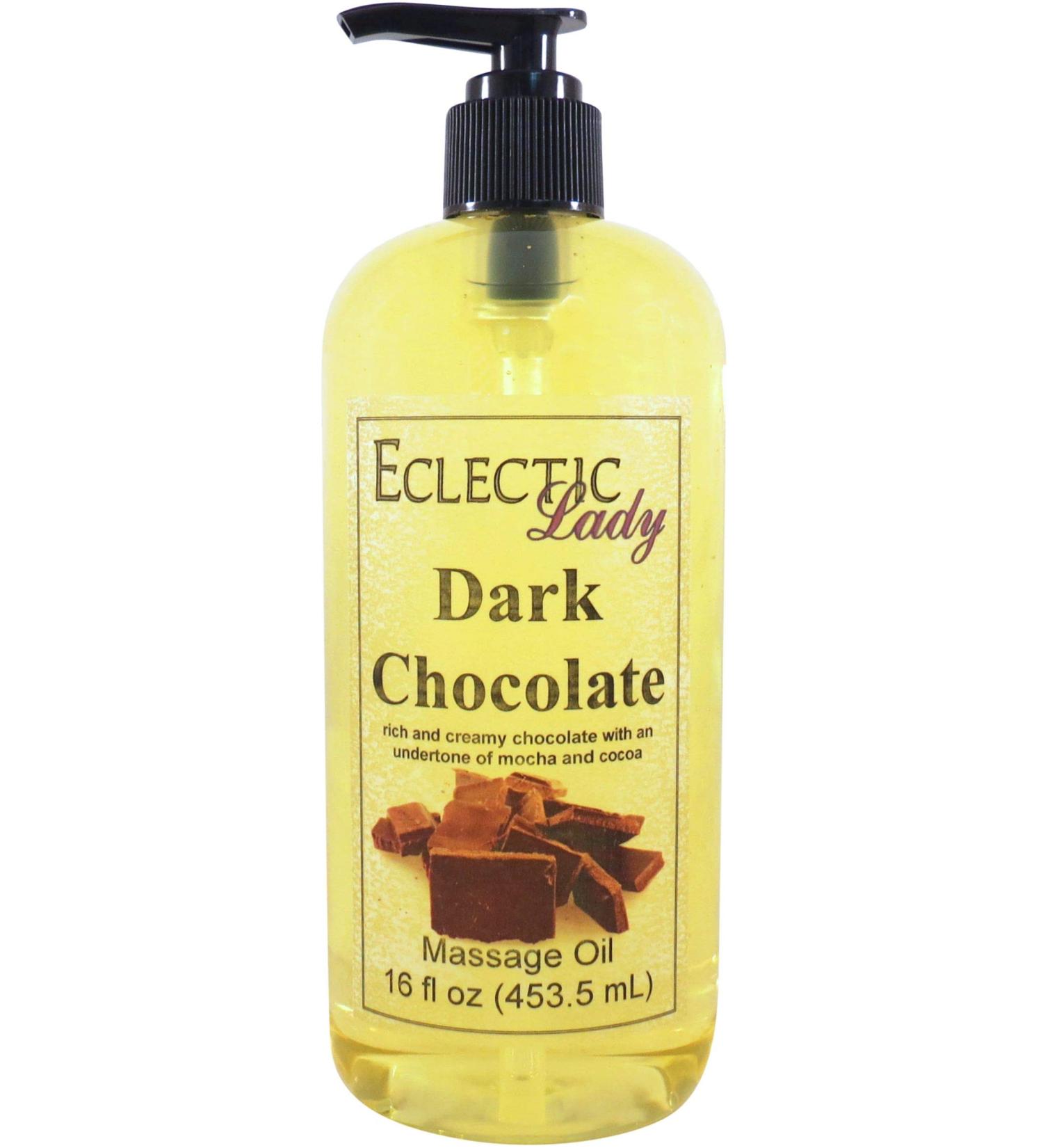 Dark Chocolate Massage Oil 16 oz | Sweet Almond & Jojoba Oil | Preservative Free | Best for Aromatherapy & Relaxation - Buy Online on GoSupps.com