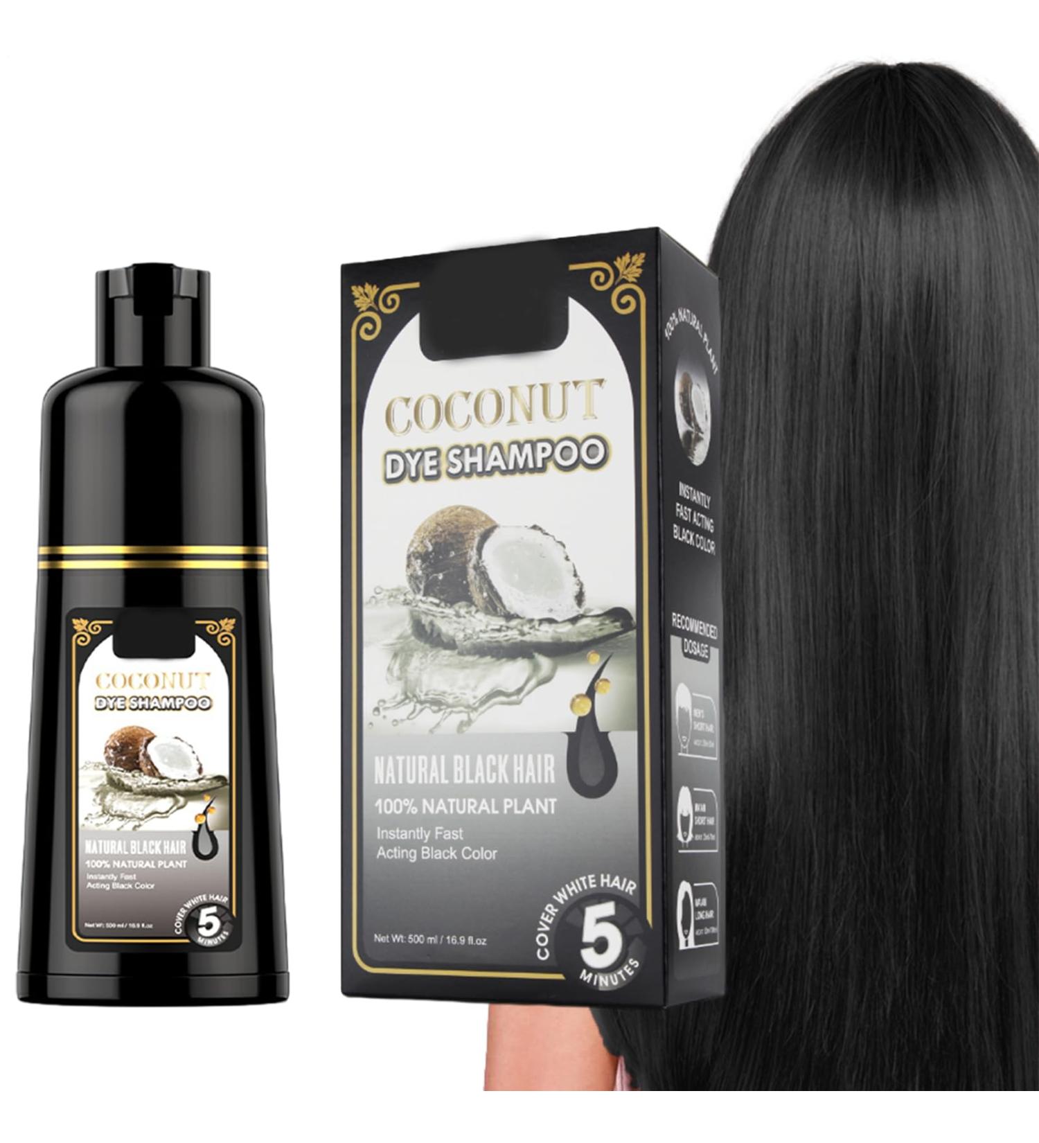 Gray Reducing Shampoo natural formula black hair dye shampoo 500 ml sustainable coconut color control GX Mins fast hair dye semi without damage for men and women 1 piece 1er Pack - Buy Online on GoSupps.com