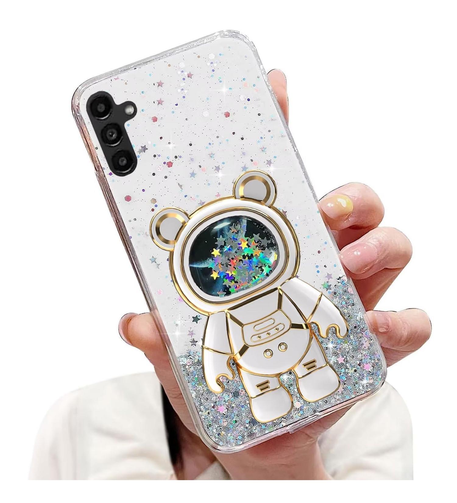 Buy Tivenfezk Nadoli Astronaut Glitter Case for Samsung Galaxy A24 4G & A25 5G - Hidden Stand Soft Silicone Bling Cover - Buy Online on GoSupps.com