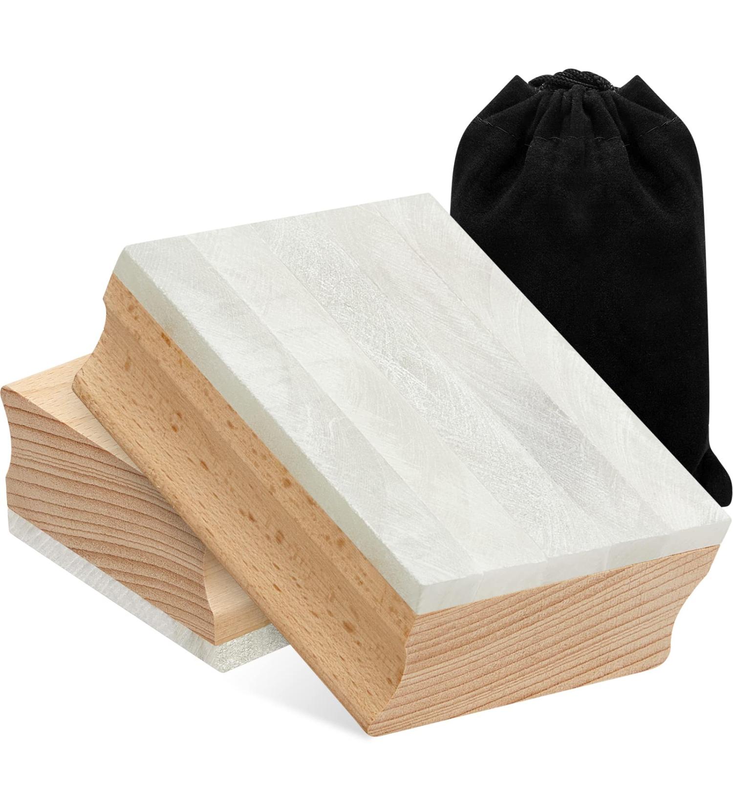 Chivao 2 Pcs Bowling Slide Stones with Velvet Bags - Wood Handle | Easy Rub on Soles - Black - Buy Online on GoSupps.com