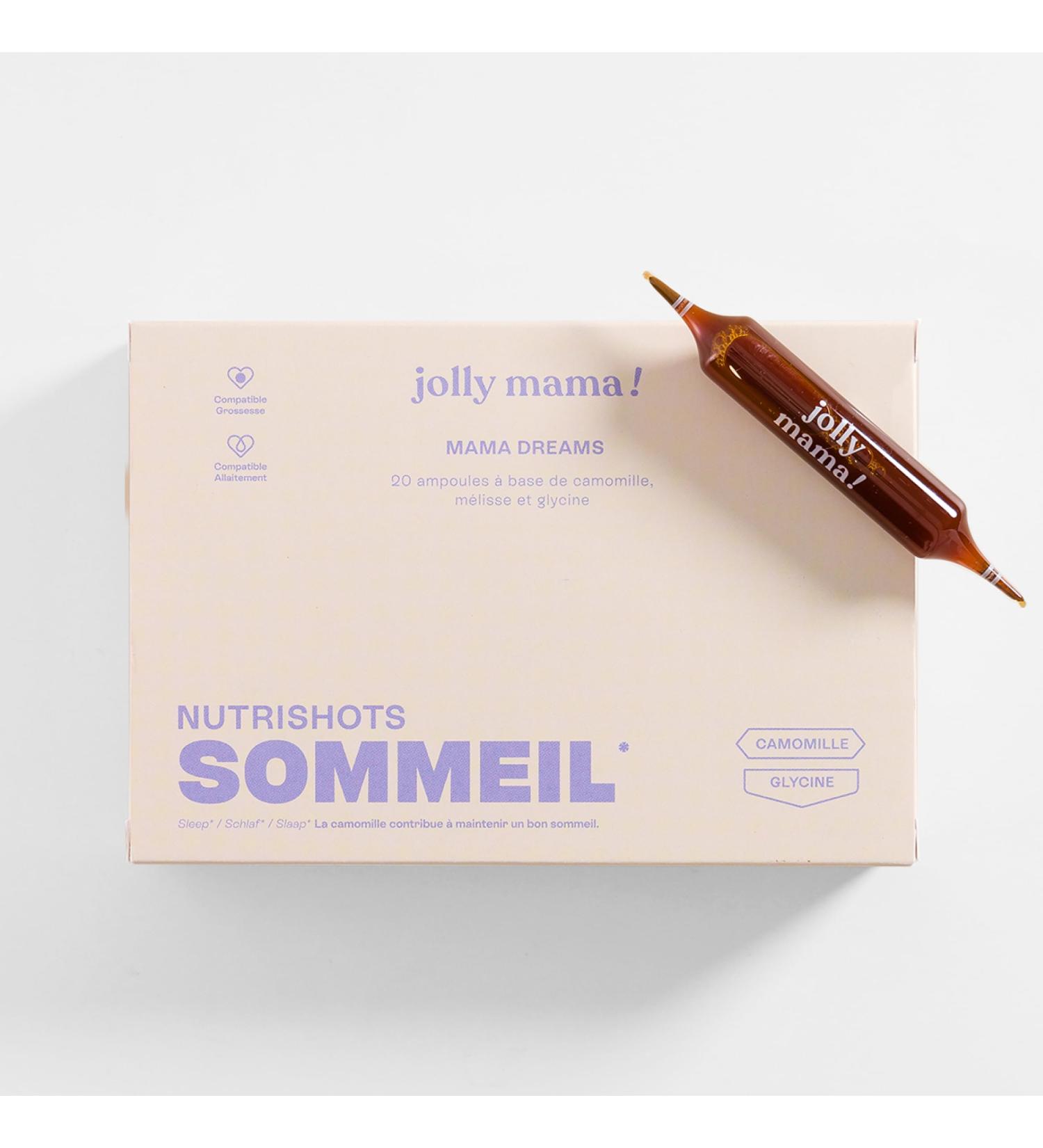 Jolly Mama - MAMA DREAMS Sleep Supplement - Pregnancy and Breastfeeding Compatible - Soothed and Repairing Adult Sleep - Melatonin Free - 20 ampoules - Buy Online on GoSupps.com