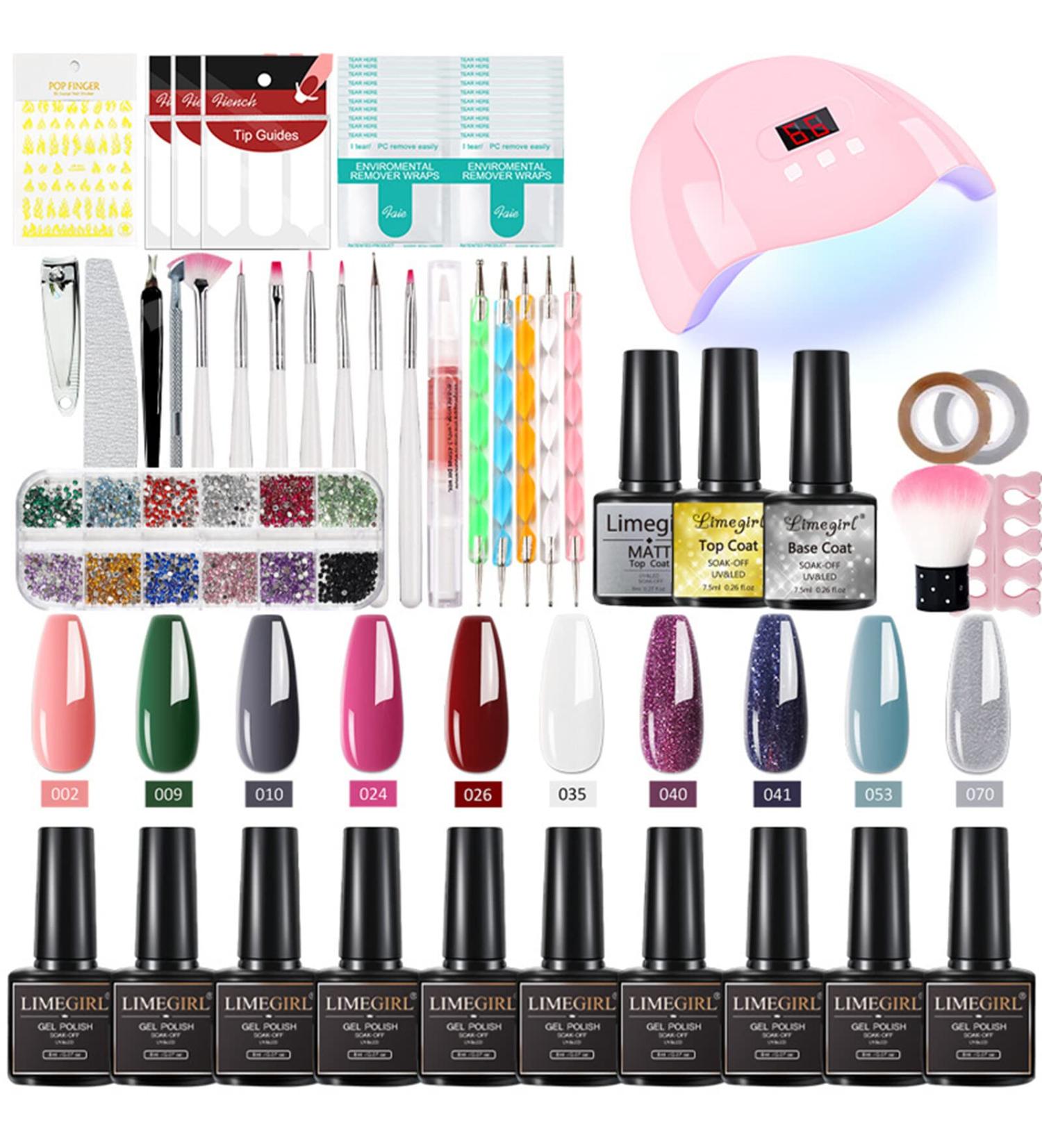 Sunshineface Brown Gel Nail Polish Gel Nail Kit with UV Light Gel Nail Polish Kit Gel Nail Polish Art Lover Starter Set with UV Nail Lamp - Buy Online on GoSupps.com