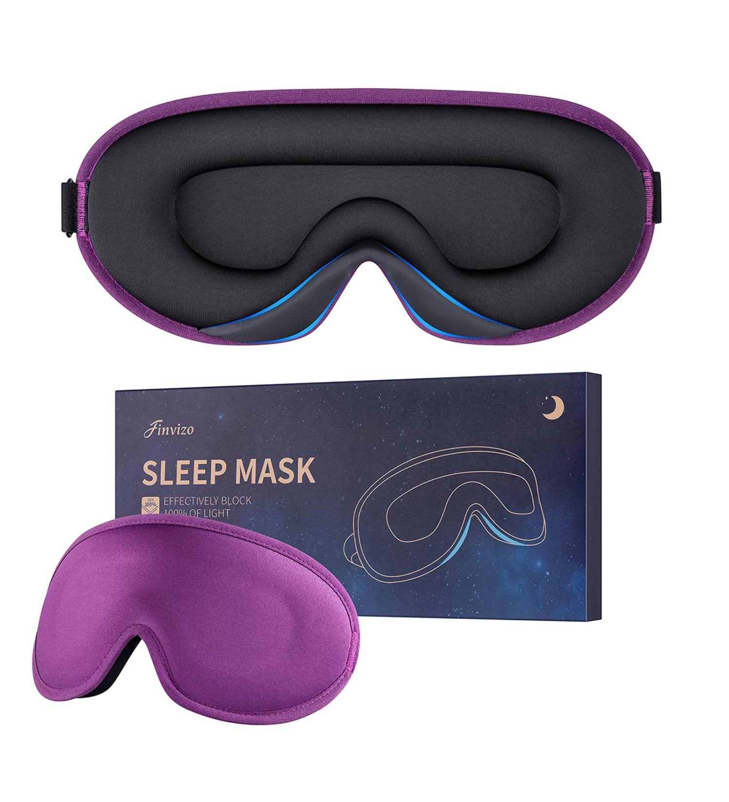 Premium Silk Sleep Mask for Women & Men - Comfortable Eye Cover for Travel Yoga & Naps - Light Blocking Design in Violet - Buy Online on GoSupps.com