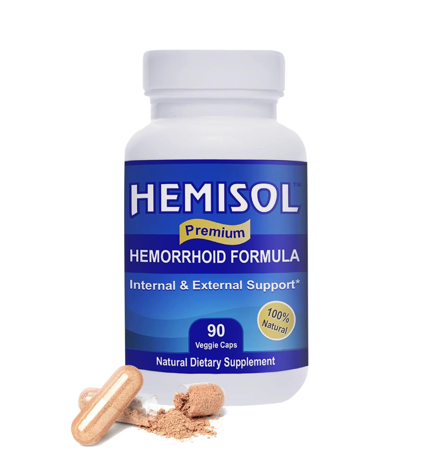 Premium Natural Hemorrhoid Formula Hemorrhoids Treatment Comfort & Wellness Ease Burning Irritation & Discomfort Dietary Supplement 90 Caps 1 Bottle (90 Capsules) - Buy Online on GoSupps.com