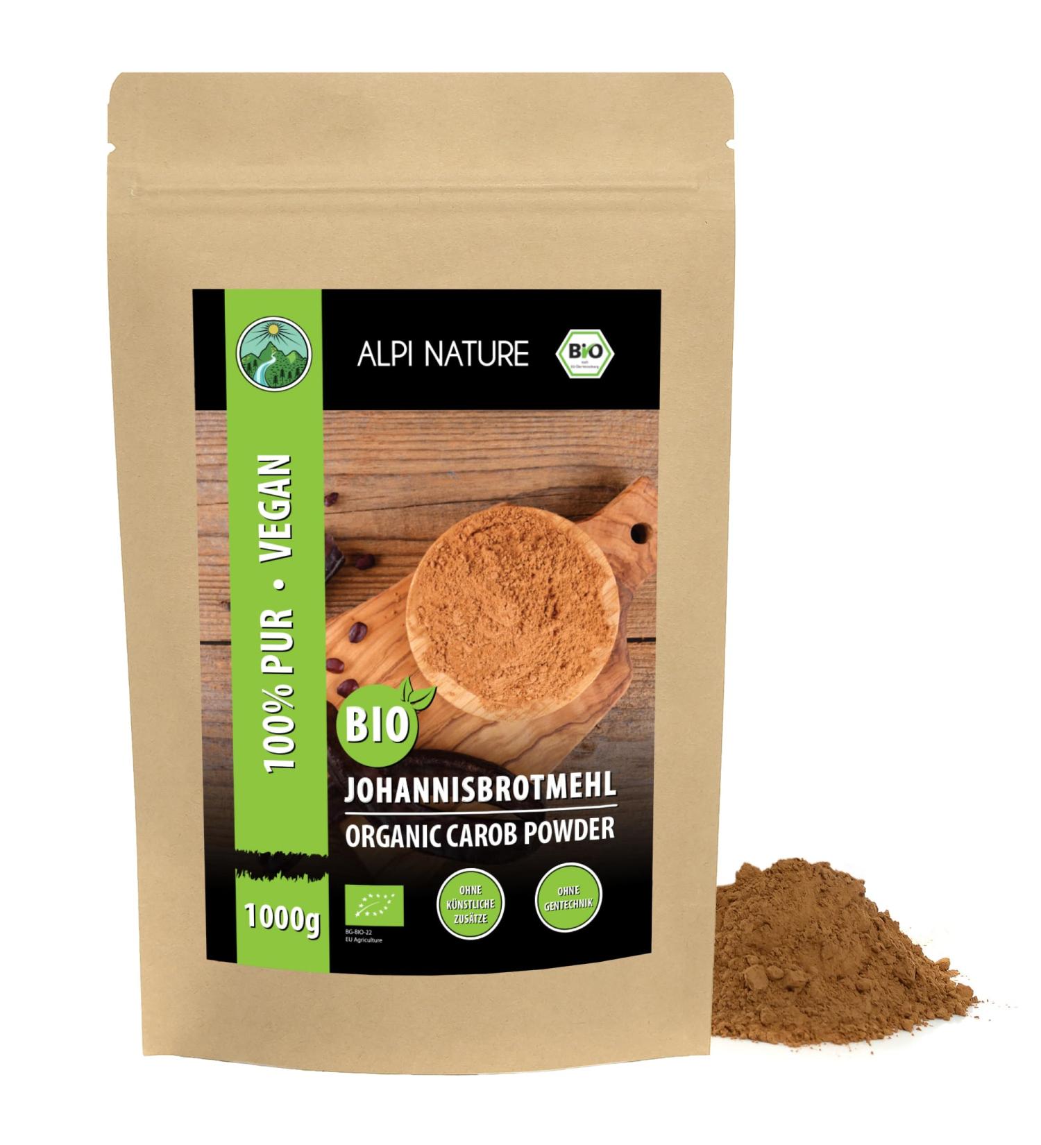 Organic Carob Powder 1kg - Gluten-Free Vegan 100% Natural Johannisbrot Flour | Laboratory Tested - Buy Online on GoSupps.com