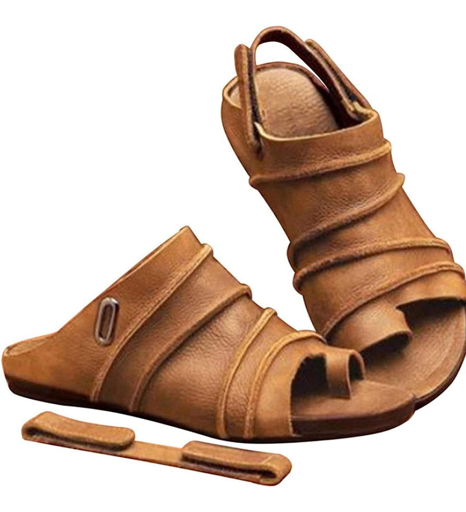 Women's Comfy Orthotic Sandals with Arch Support - Yellow PU Leather Platform Shoes - Size 39CN - Buy Online on GoSupps.com
