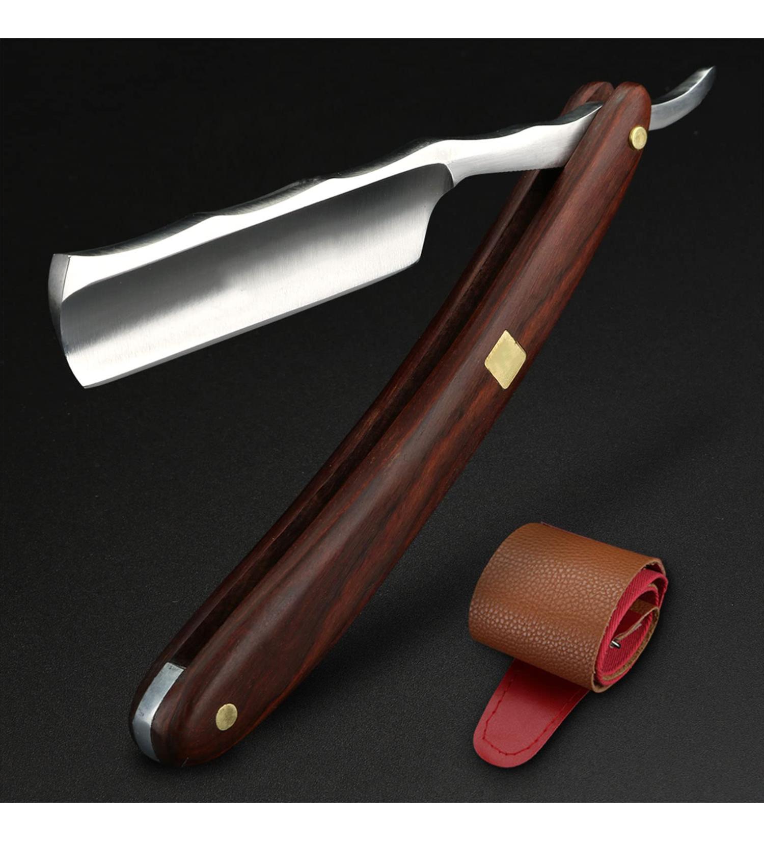 Antique Barber Razor Foldable Wooden Handle Straight Razor for Manual Shaving | Classic Men's Grooming Tool - Buy Online on GoSupps.com