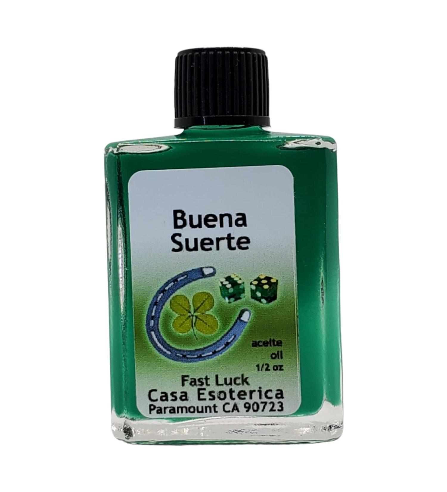 Fast Luck Oil (Buena Suerte Aceite) Spiritual Anointing Oil by CASA ESOTERICA MAGICK SPACE - Good Fortune - Attract Abundance Success & Opportunities-0.5 FL OZ (1 Pack)