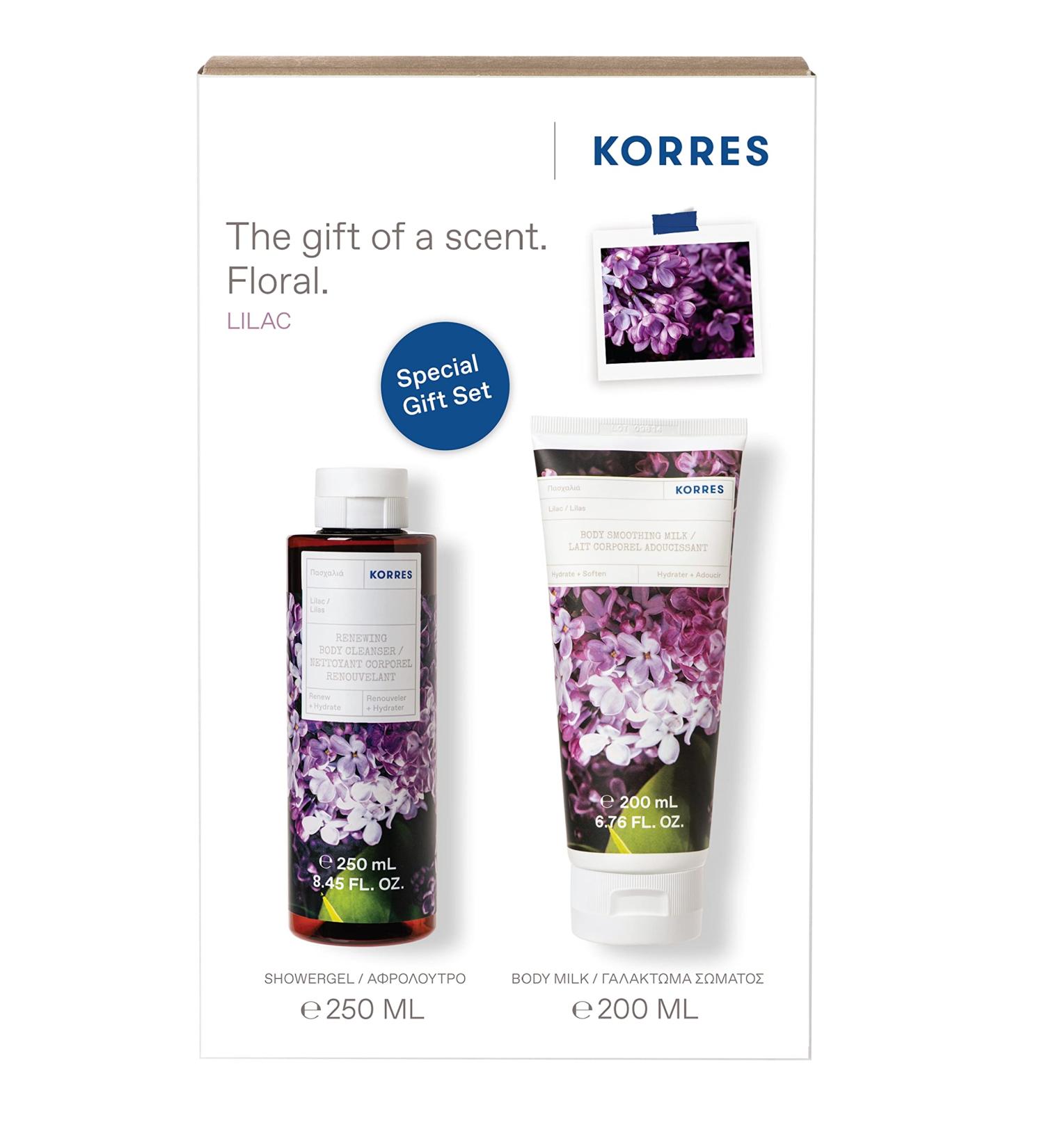 Corrres Lilac Vegan Personal Care Set | Bodycare Gift for Women & Men - Shower Gel 250ml + Body Milk 200ml - Buy Online on GoSupps.com