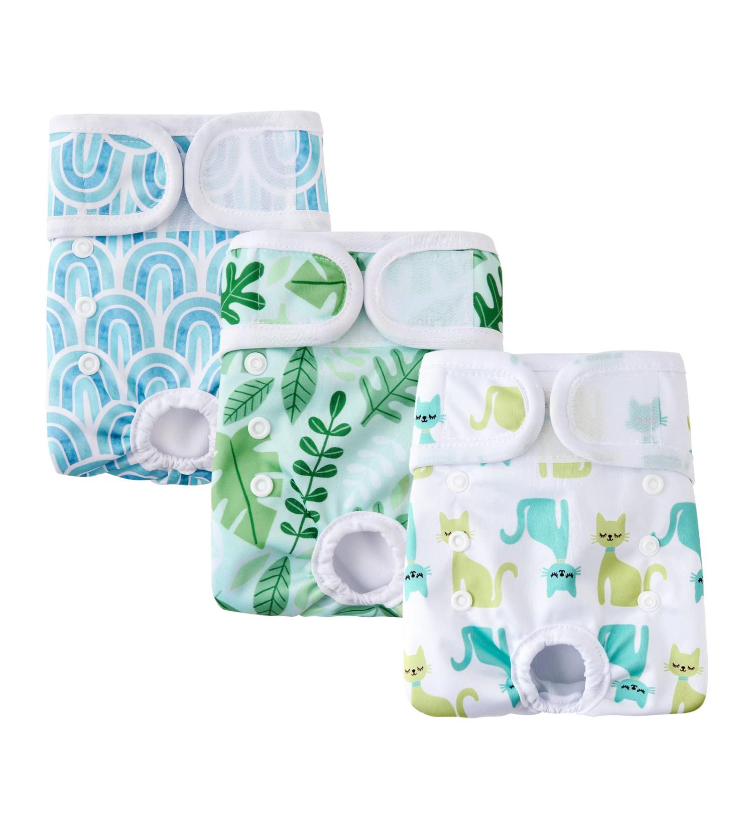 Demigreat High-Suction Folter Trousers & Bandages Dog Diapers for Bitches - Adjustable XS - Green Leaves Design - Buy Online on GoSupps.com