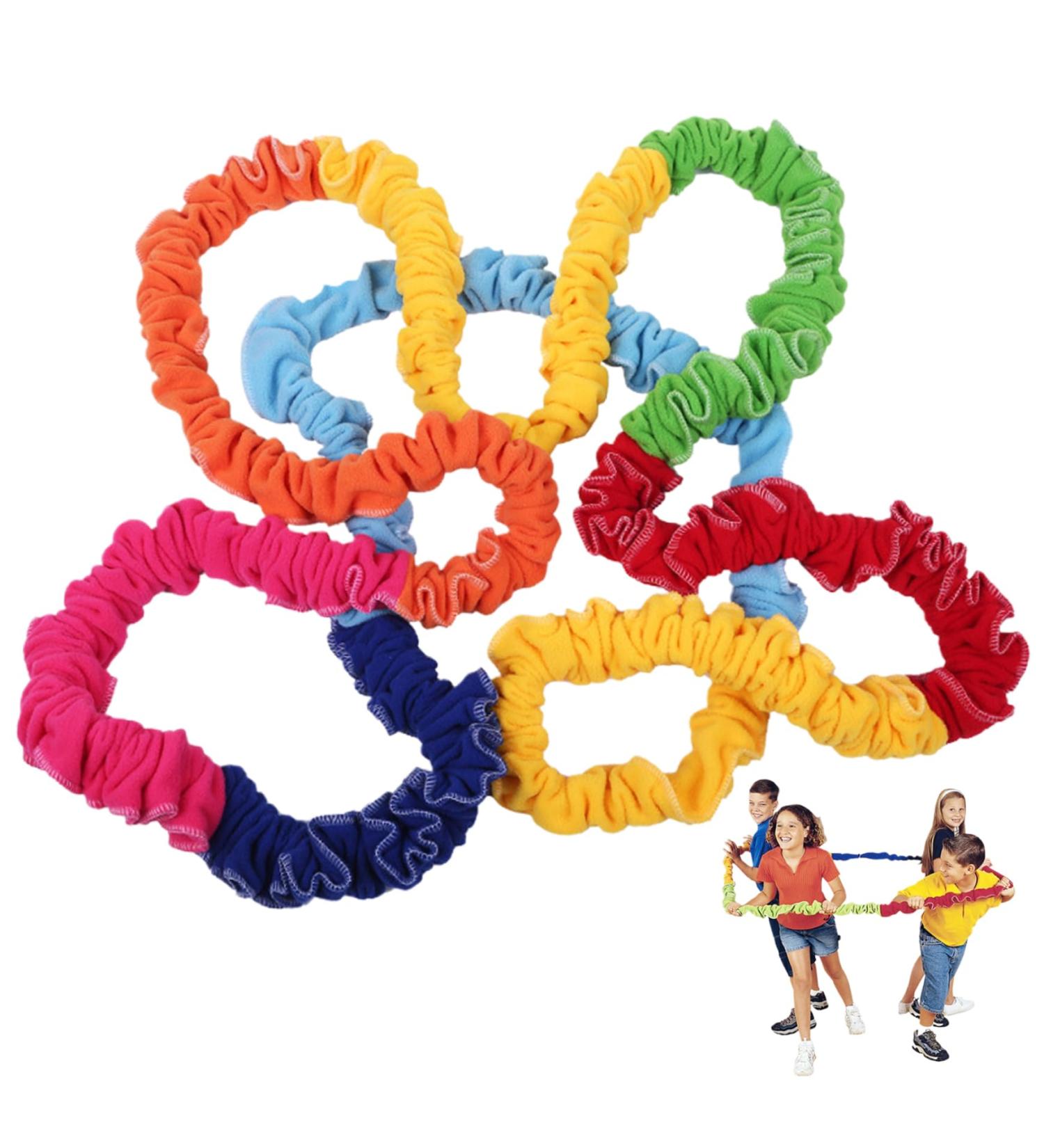Cooperative Stretchy Band Elastic 78.74in Colorful Portable of War Rope Tear Resistant Fleece Exercise Bands for Group Games Fits 3 People Stretchy Band 300cm - Buy Online on GoSupps.com