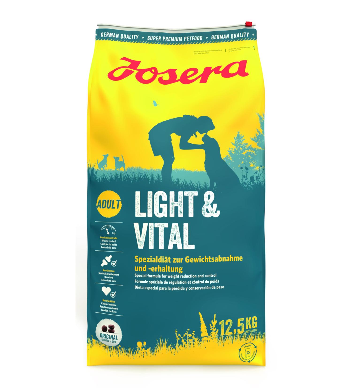 Josera Light & Vital Dog Food 12.5 kg | Super Premium Low-Fat Formula for Adult Dogs | International Shipping Available - Buy Online on GoSupps.com