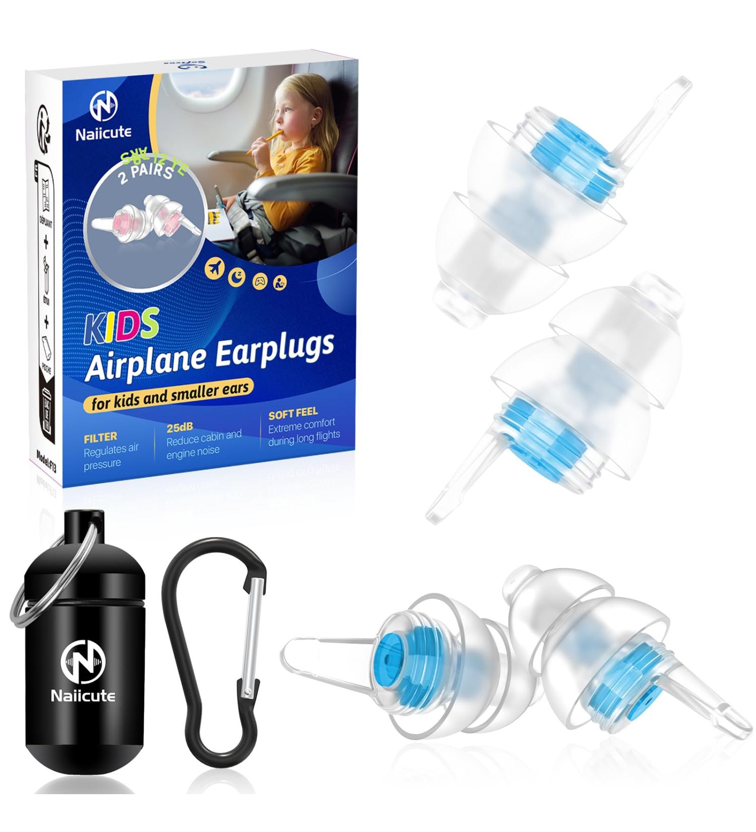 NAIICUTE Fly Earstops for Kaften (6-12 Years) - 2 Pairs Noise-Reducing Earplugs (25dB) for Home School & Leisure | Focus & Comfort - Buy Online on GoSupps.com