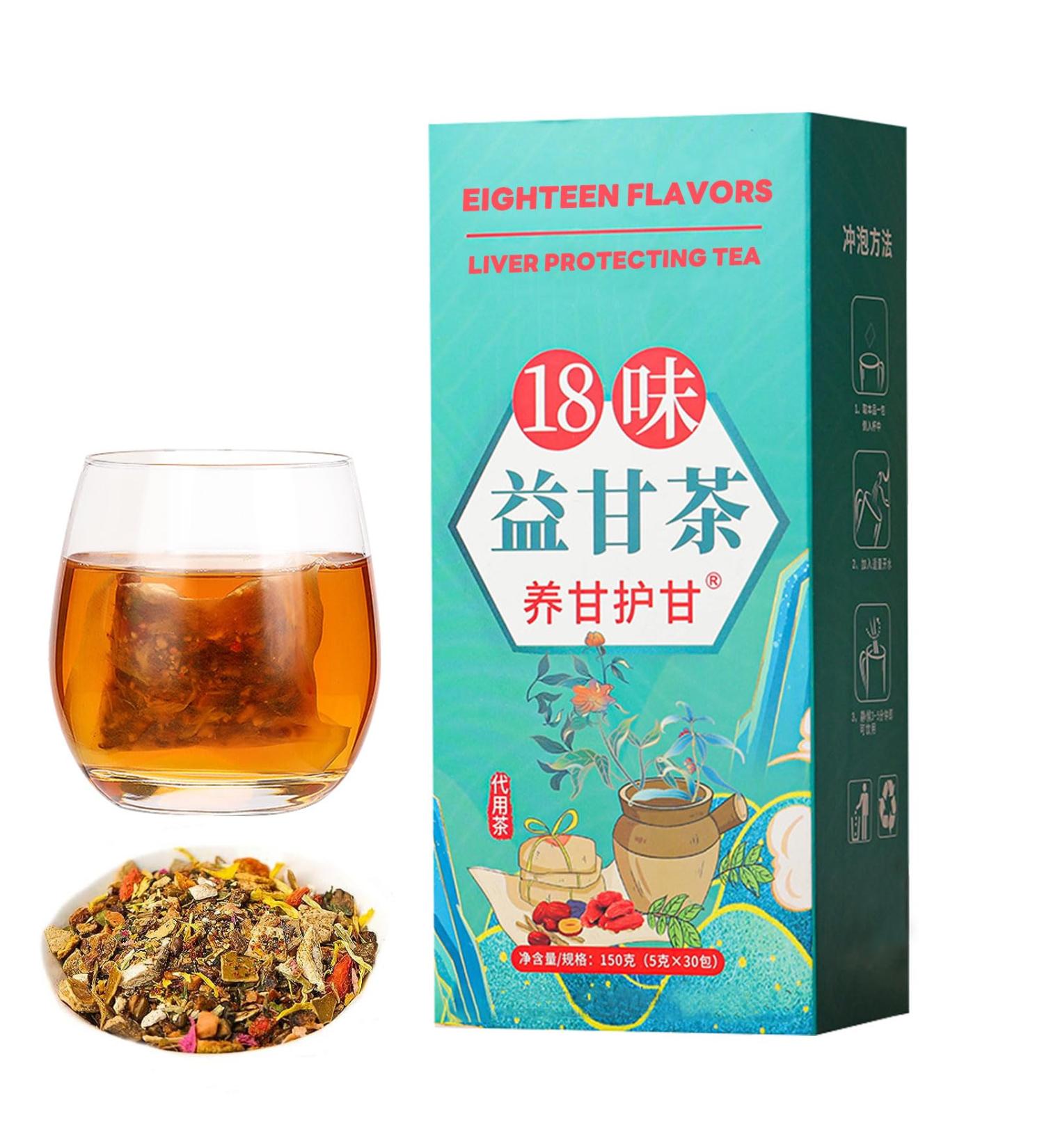 18 Flavors Liver Care Tea Daily Liver Nourishing Tea with 18 Different Herbs Chinese Health Protection Tea Nourish Liver Tea for All People (1 Box/30 packs) - Buy Online on GoSupps.com