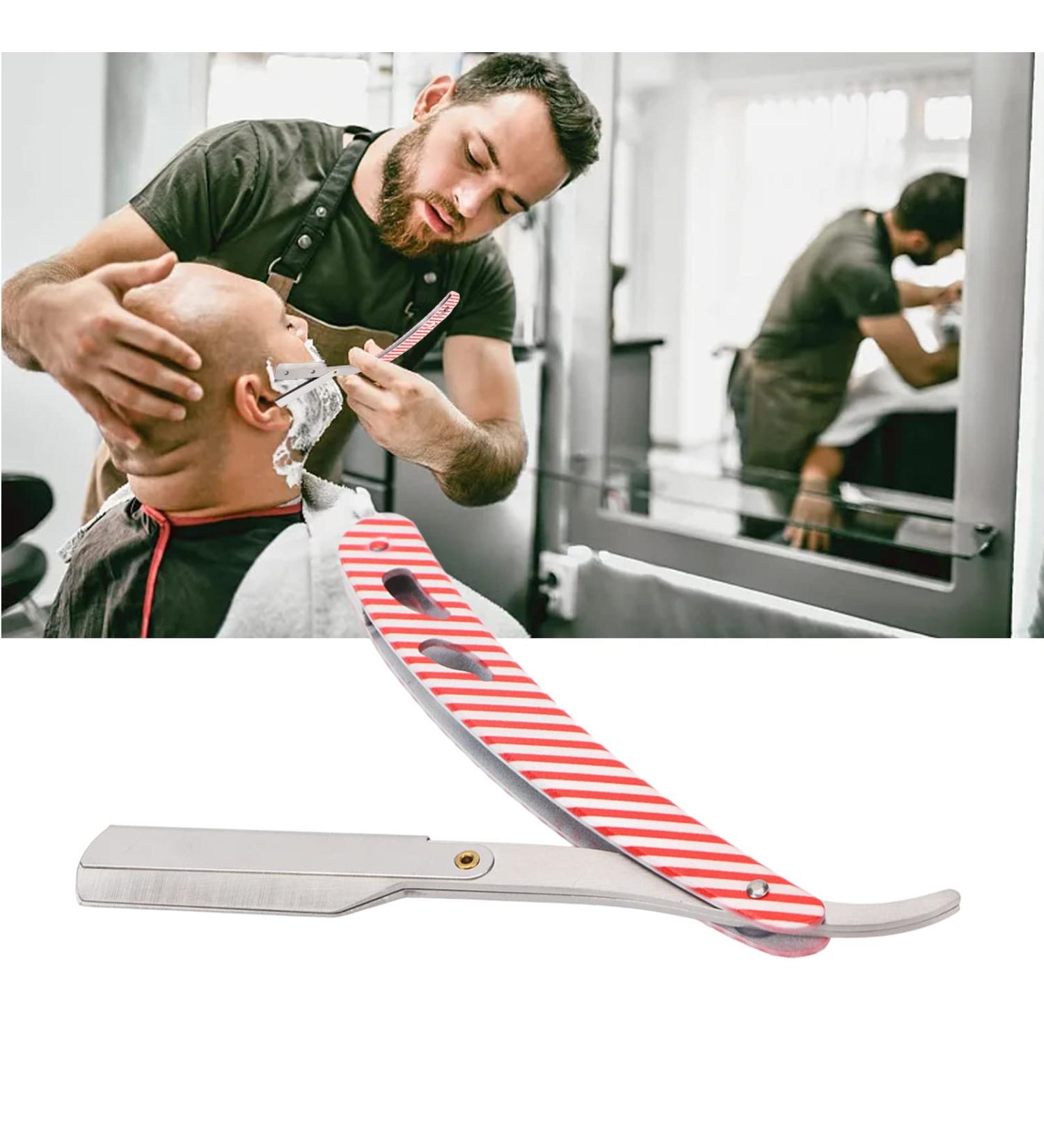 Ergonomic Barber Cut Blade Holder - Foldable Manual Razor for Home Salon | Best Beard Trimming Tool - Buy Online on GoSupps.com