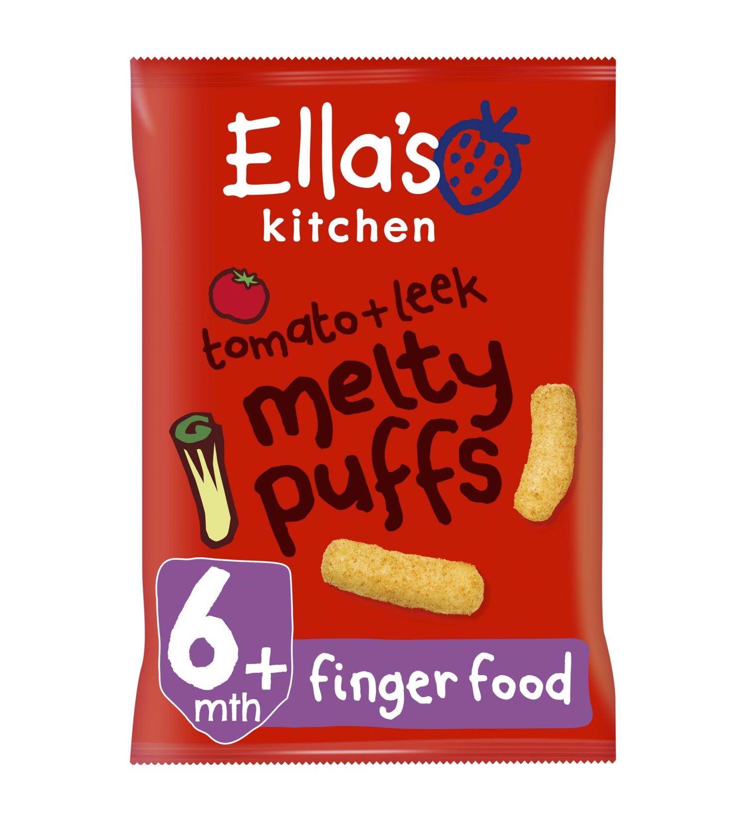 Ella's Kitchen Organic Tomato & Leek Melty Puffs (4 x 20g)