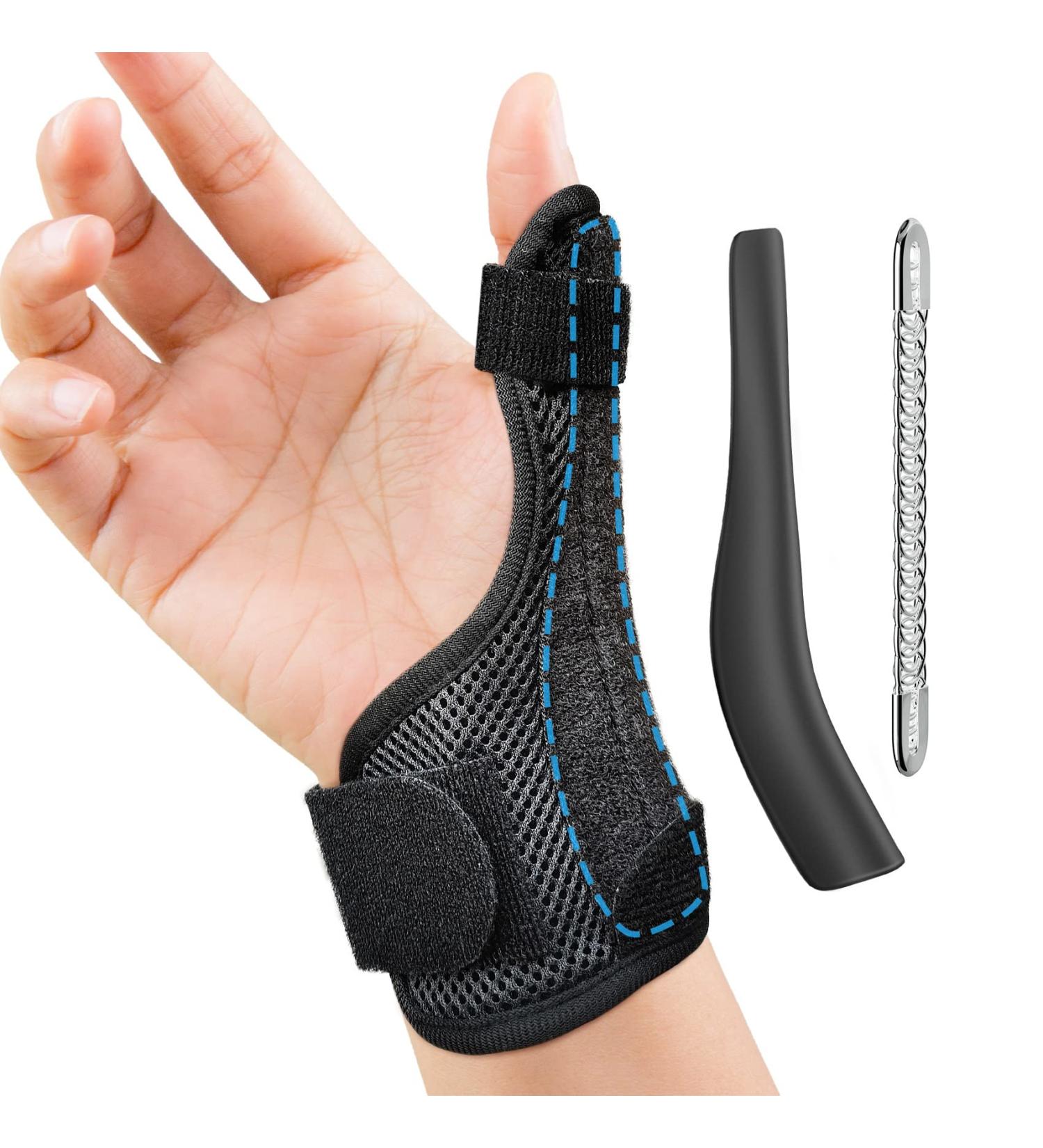 HKJD Thumb Splint Brace for Pain Relief and Immobilization - Adjustable Wrist Strap for Arthritis, De Quervain's, Carpal Tunnel - Black Upgrade - Buy Online on GoSupps.com